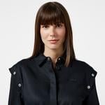 Kadın Relaxed Fit Uzun Kollu Gömlek Yaka Siyah Elbise