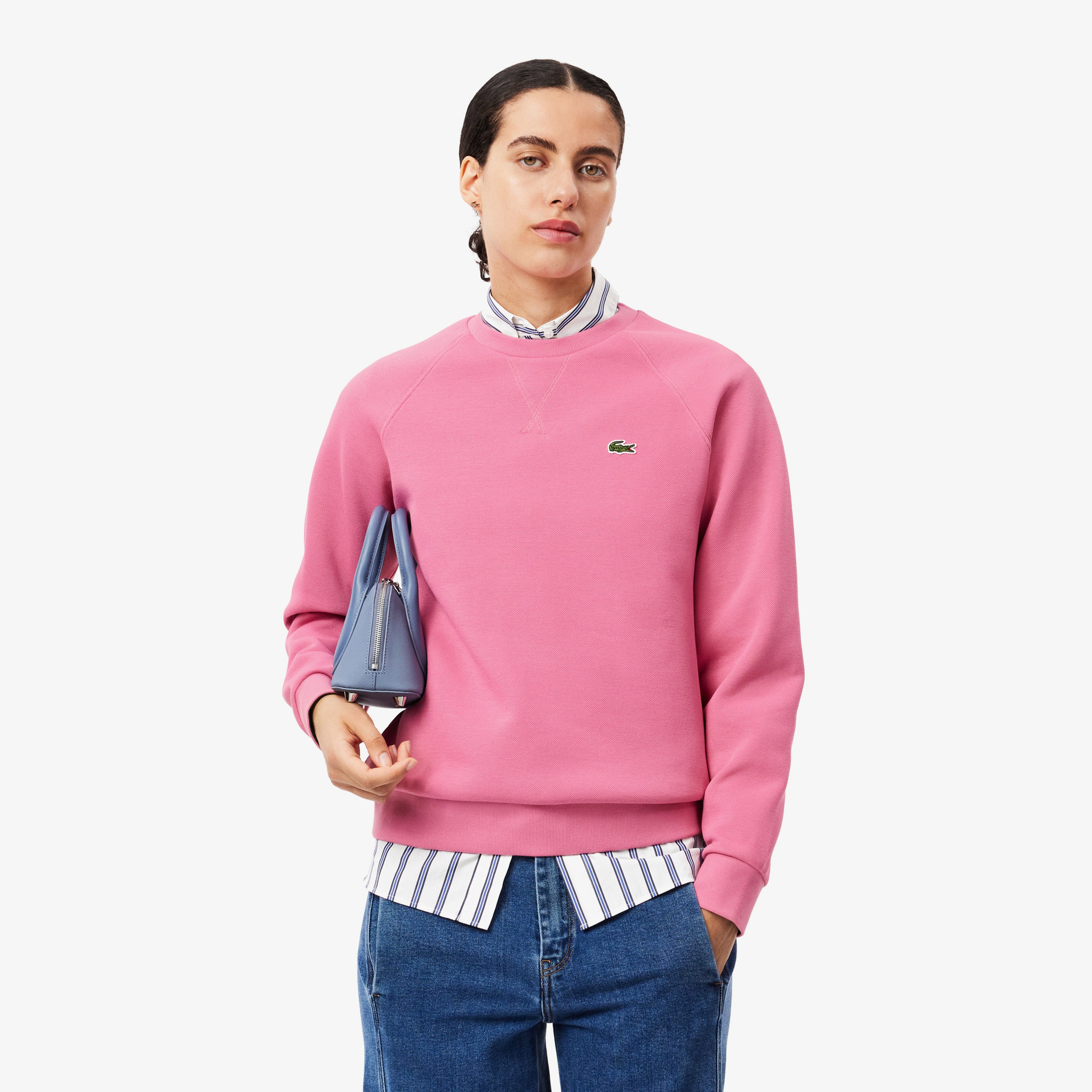 Kadın Regular Fit Bisiklet Yaka Pembe Sweatshirt