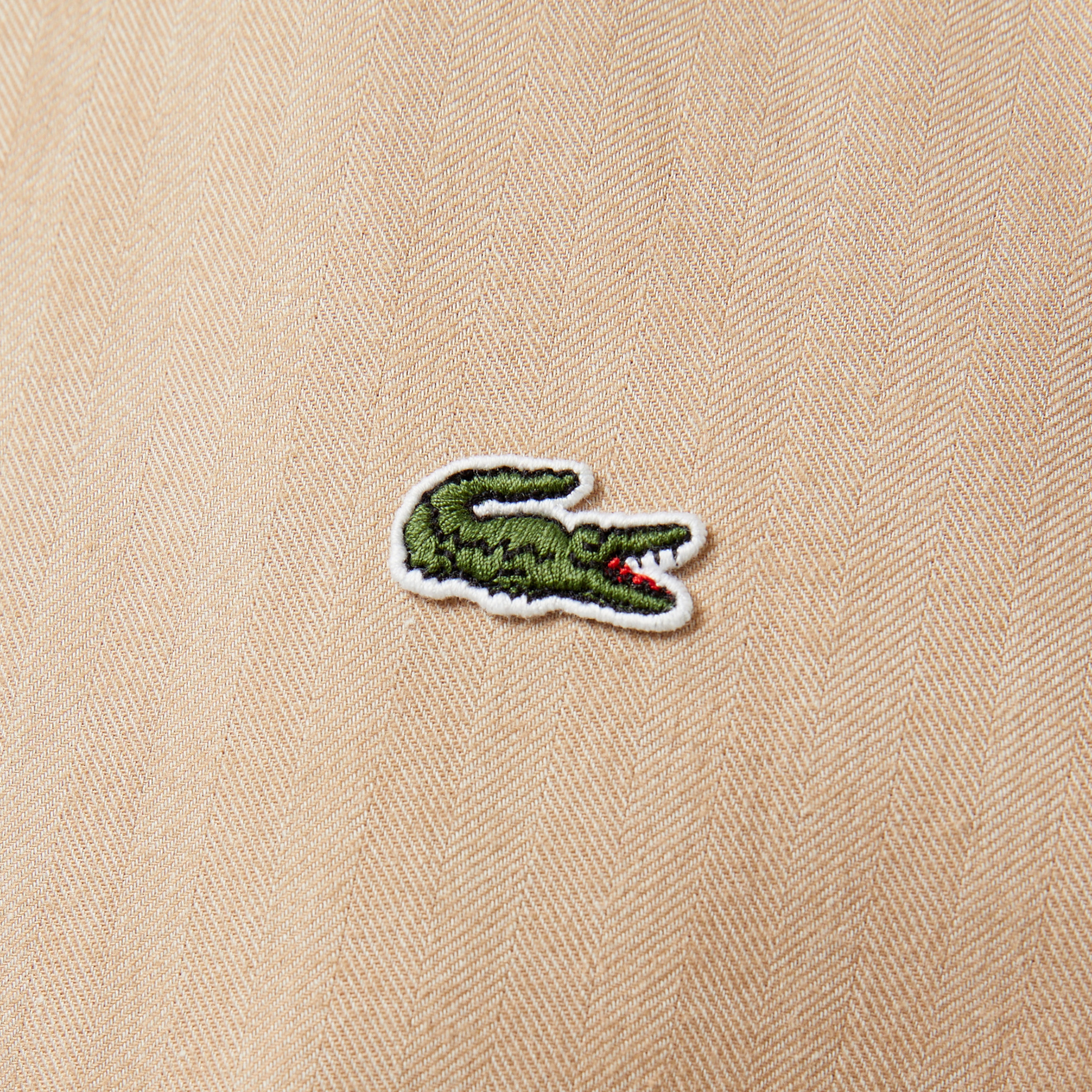 Erkek Slim Fit Düğmeli Yaka Kahverengi Gömlek