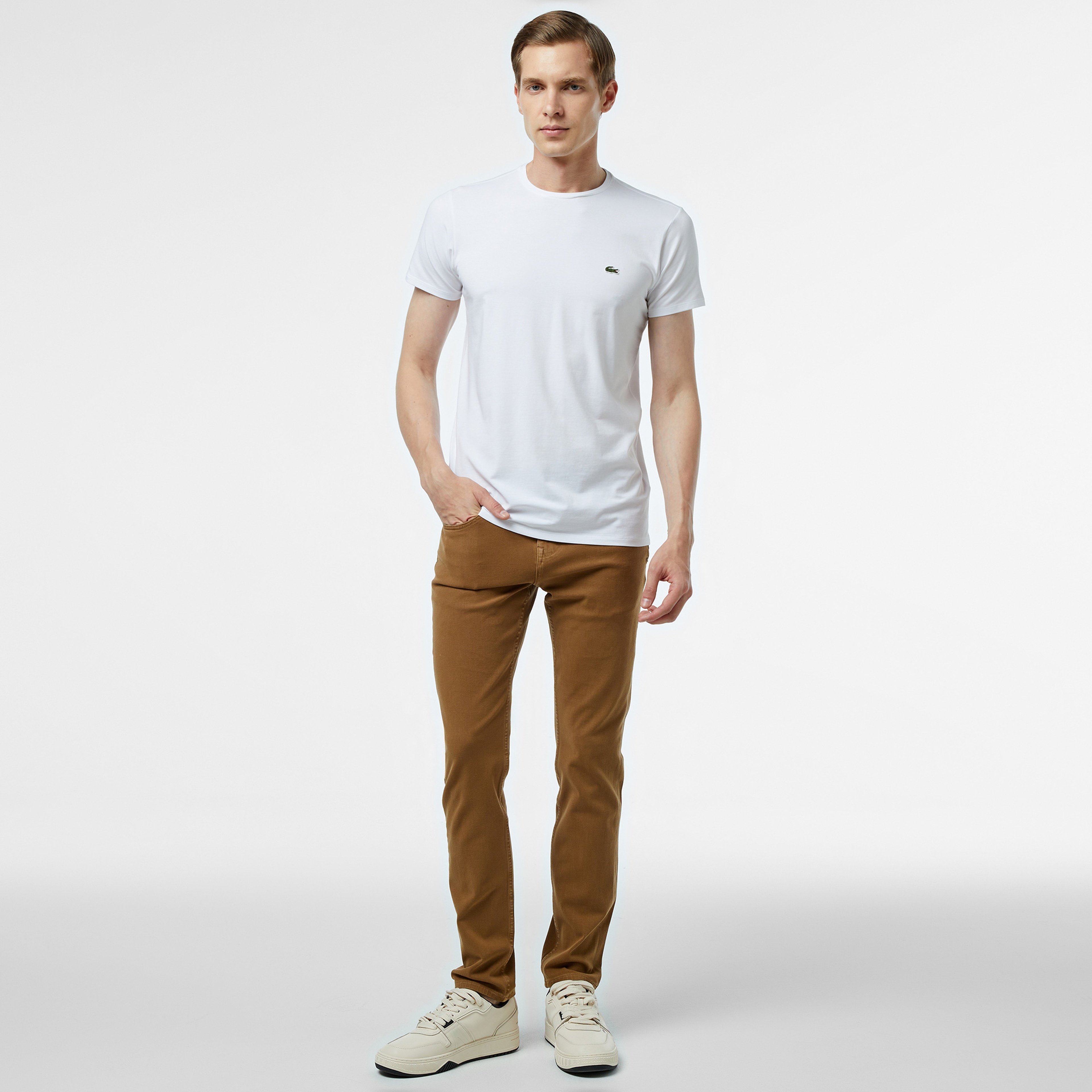 Erkek Slim Fit Kahverengi Jean Pantolon
