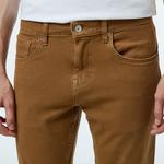 Erkek Slim Fit Kahverengi Jean Pantolon