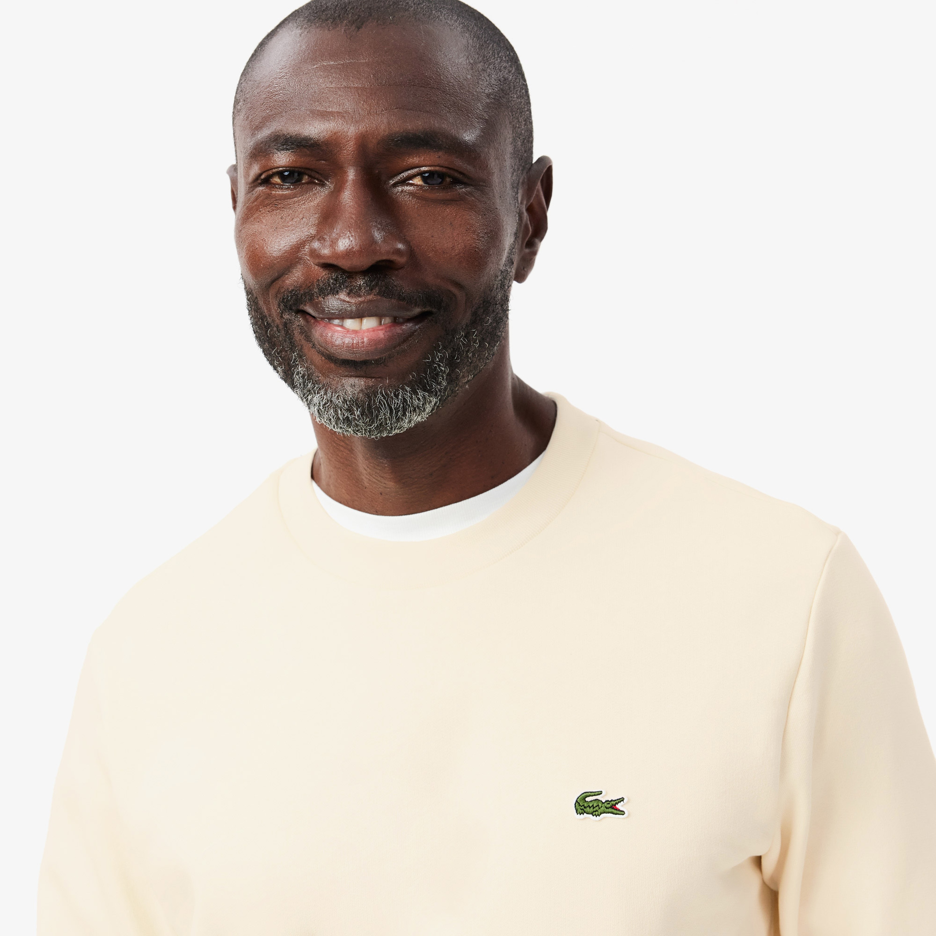 Lacoste Erkek Bisiklet Yaka Krem Sweatshirt