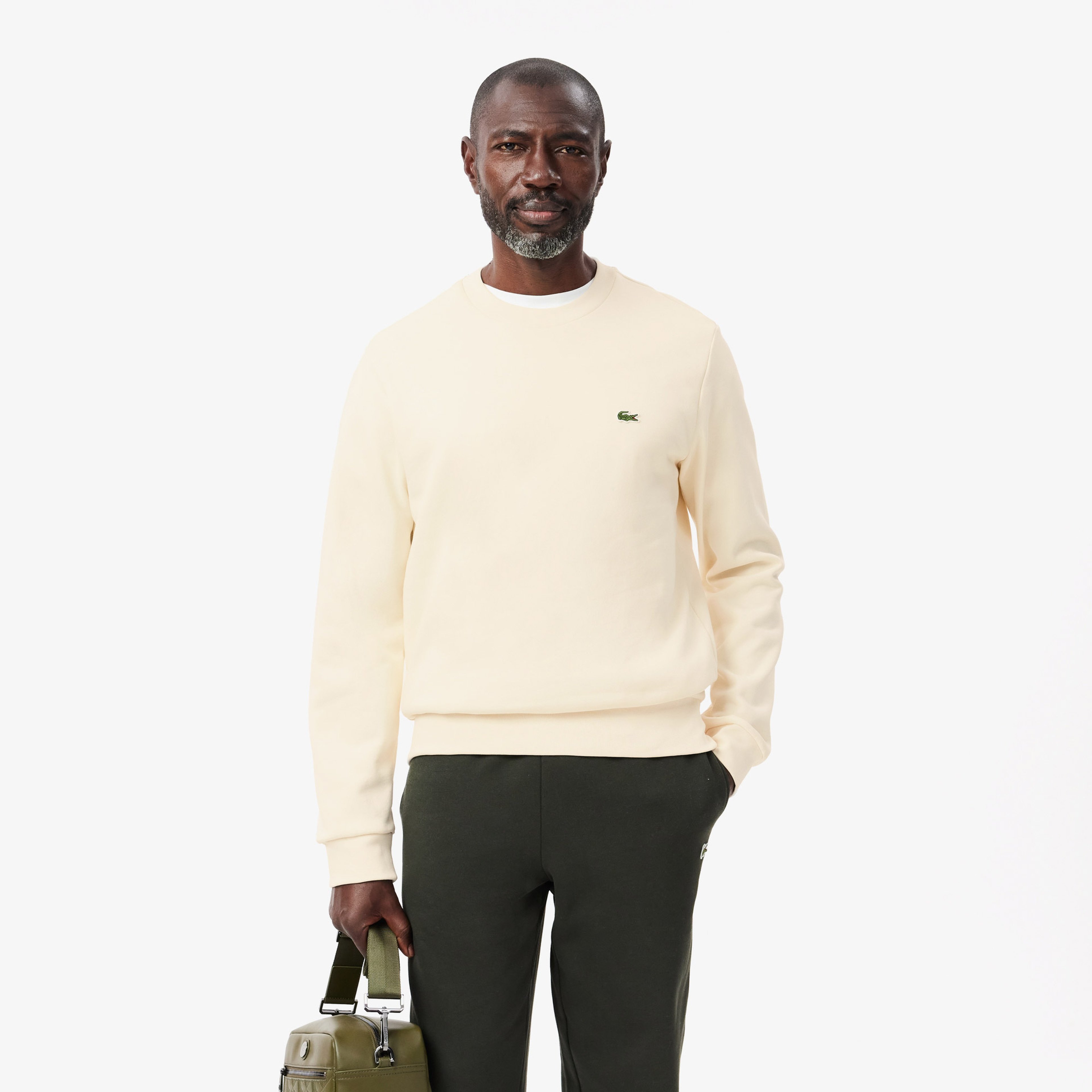Lacoste Erkek Bisiklet Yaka Krem Sweatshirt