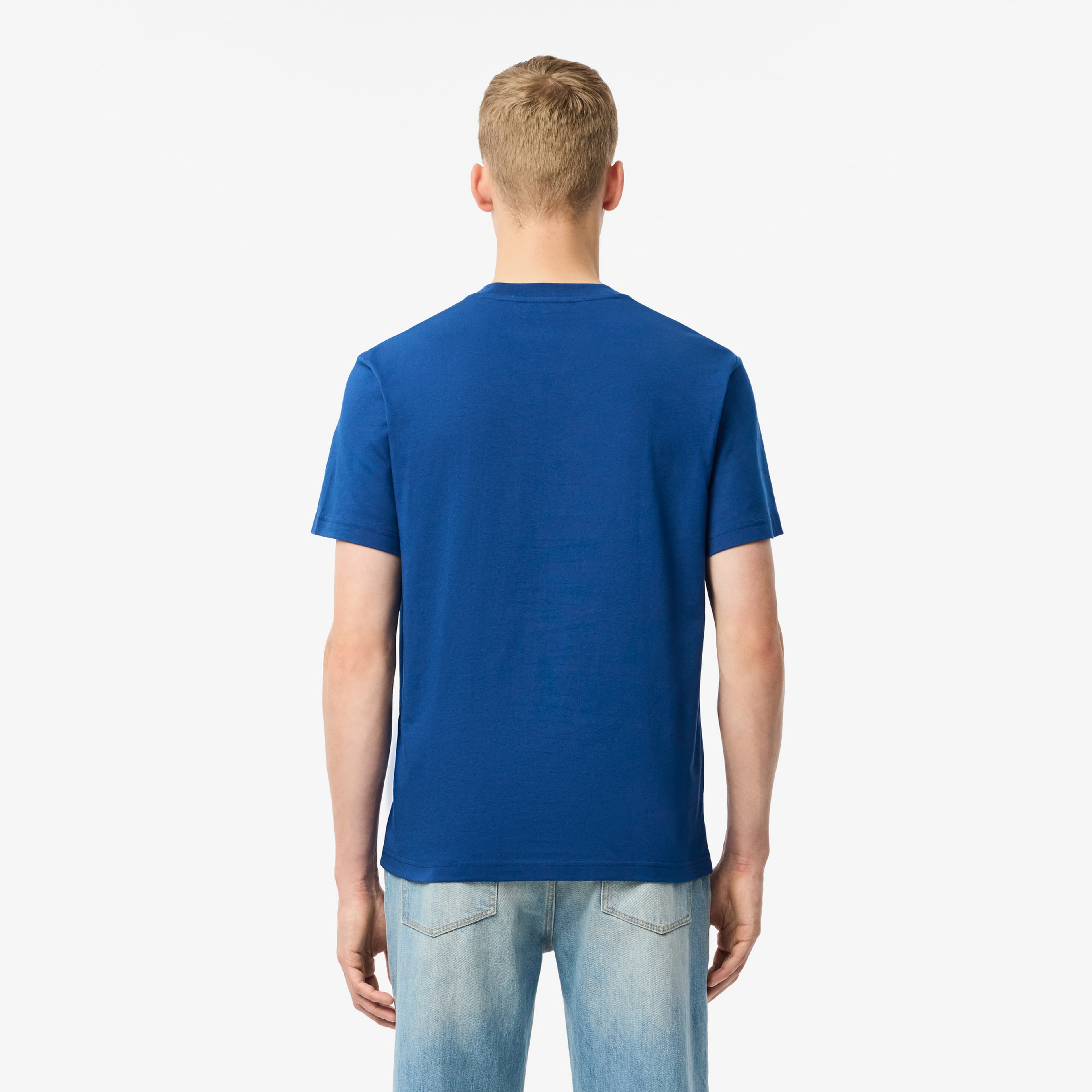 Erkek Classic Fit Bisiklet Yaka Mavi T-Shirt