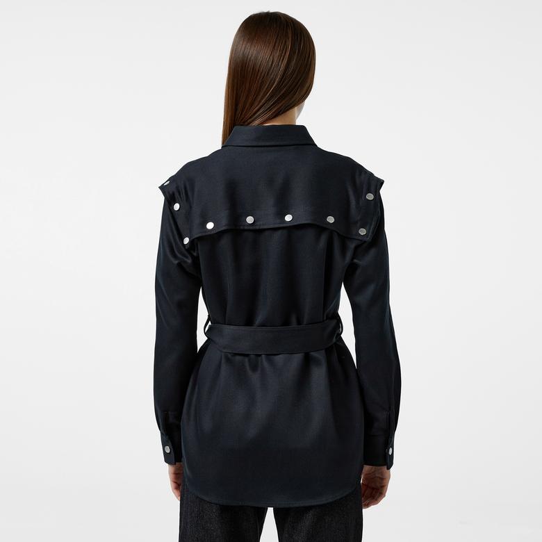 Kadın Regular Fit Siyah Gömlek