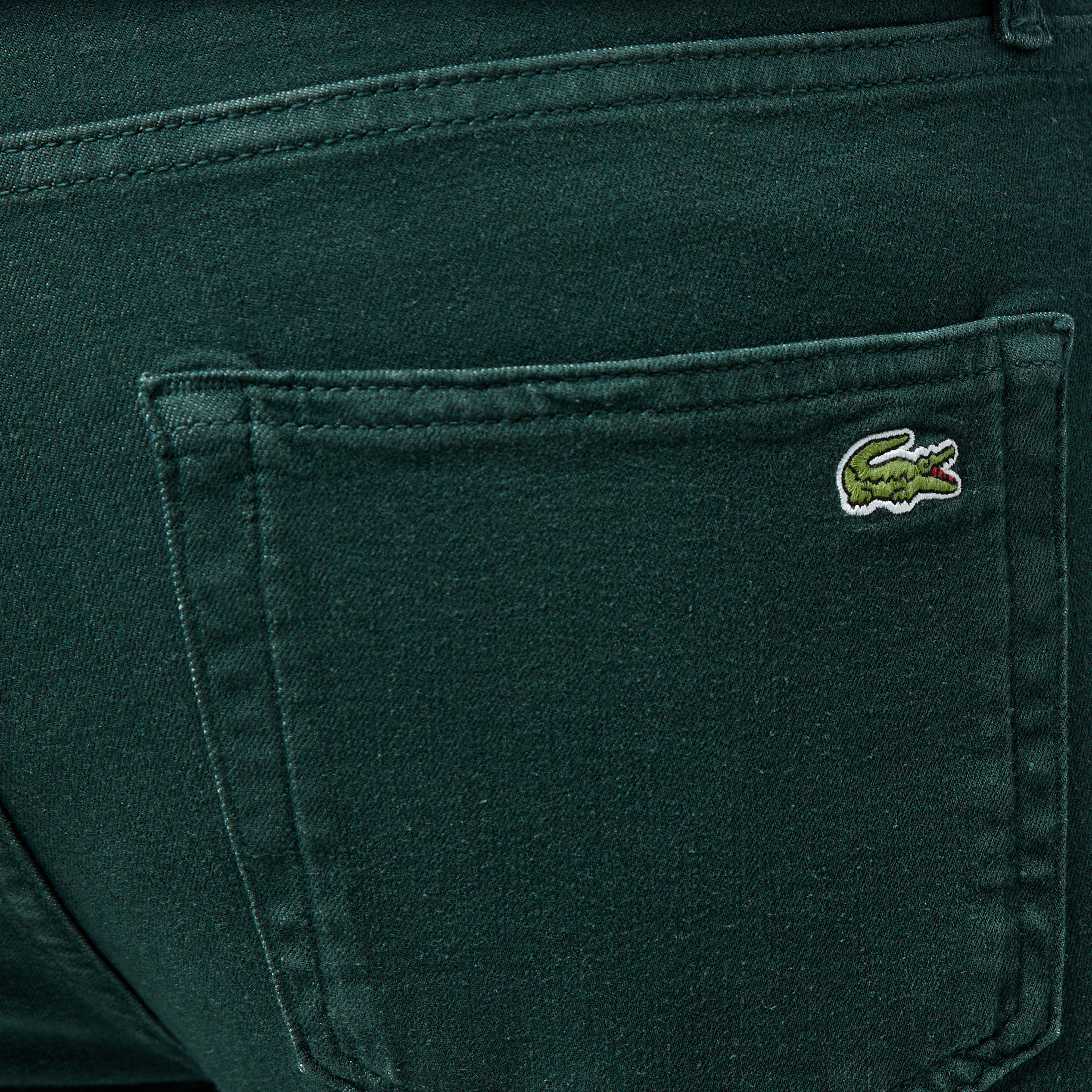 Erkek Slim Fit Koyu Yeşil Jean Pantolon