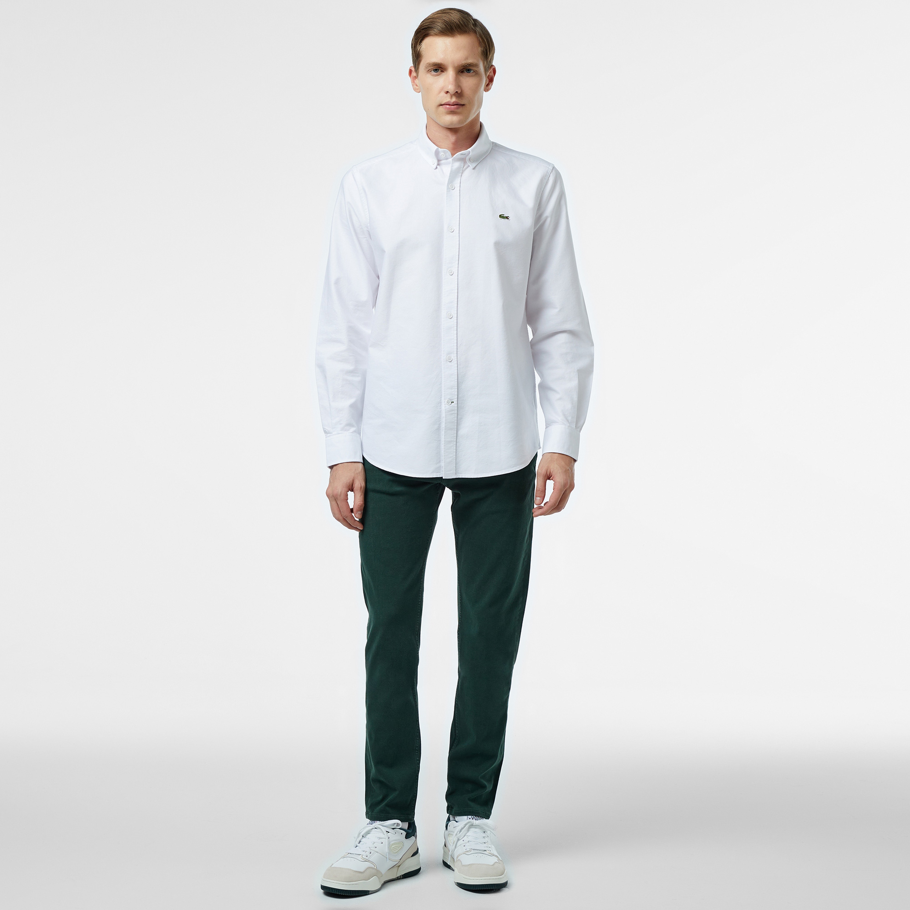 Erkek Slim Fit Koyu Yeşil Jean Pantolon