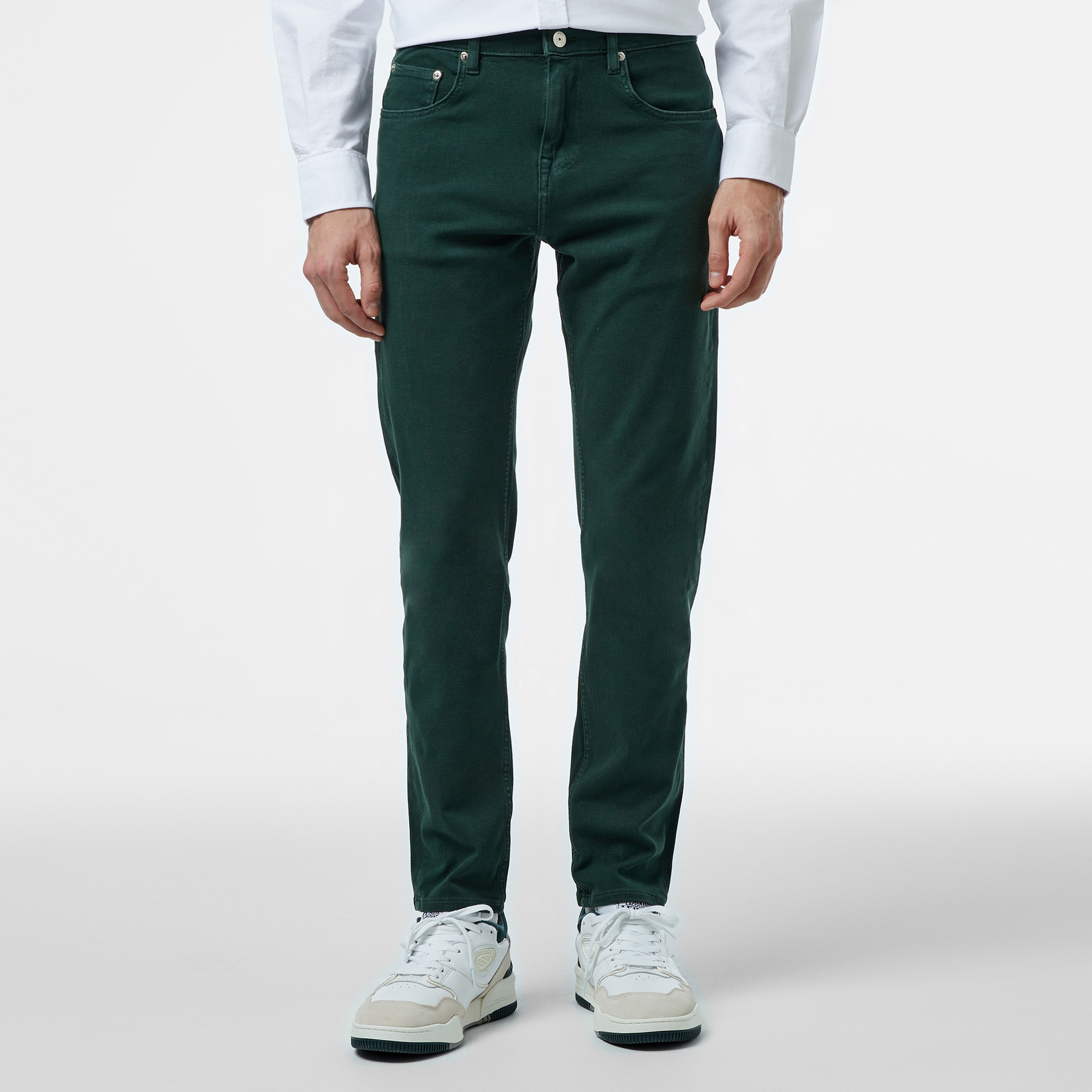 Erkek Slim Fit Koyu Yeşil Jean Pantolon