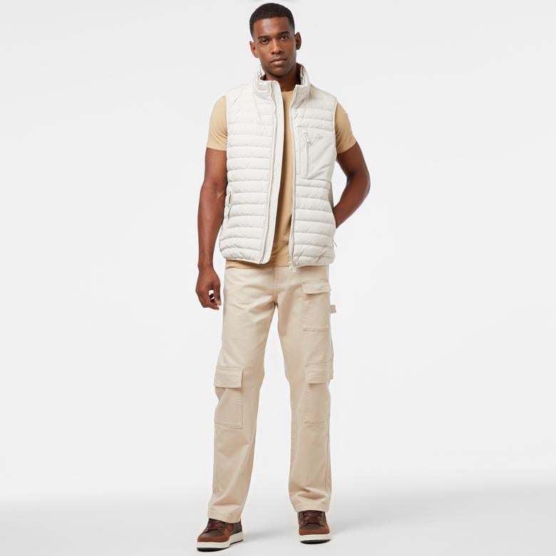 Erkek Dik Yaka Beyaz Yelek