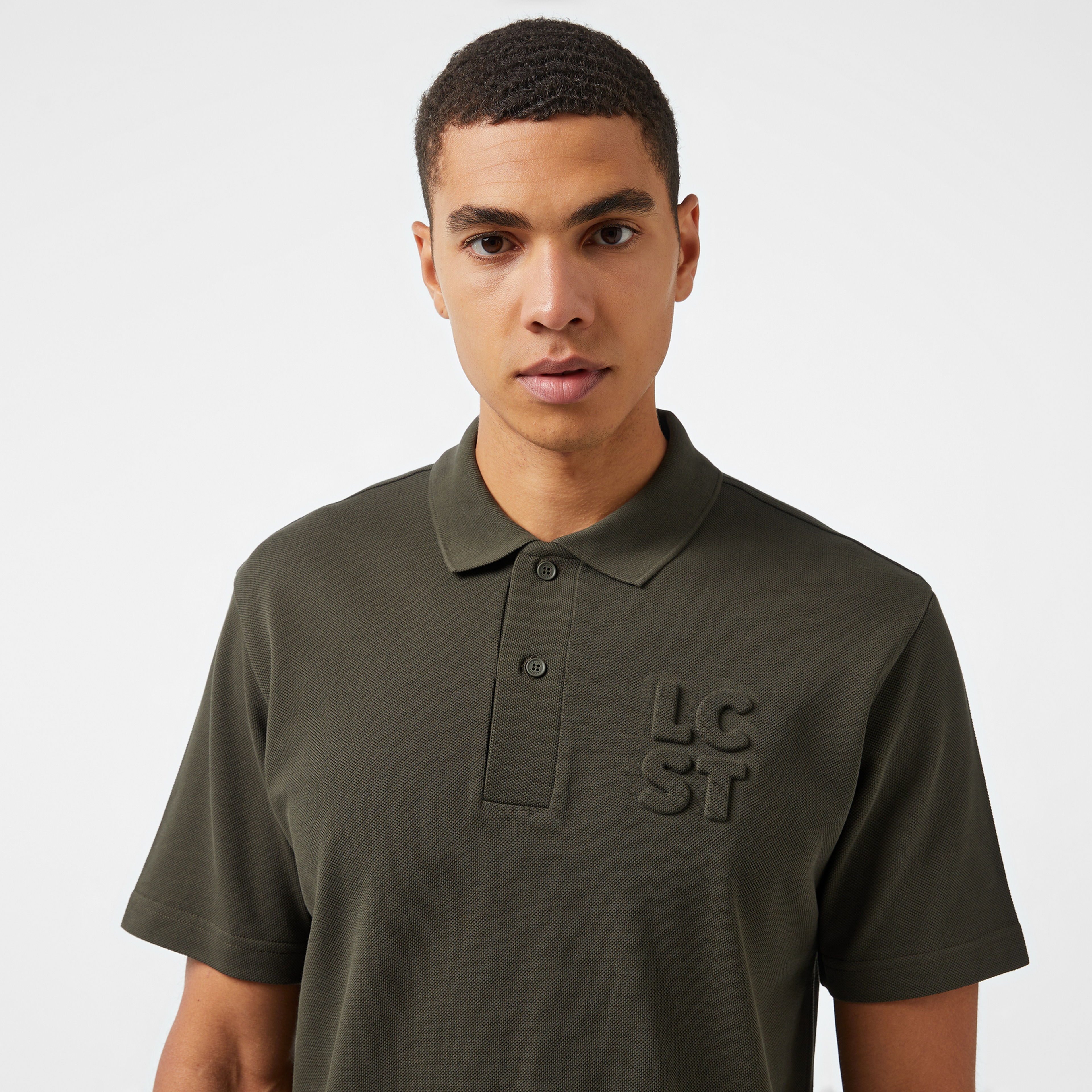 Erkek Relaxed Fit Haki Polo