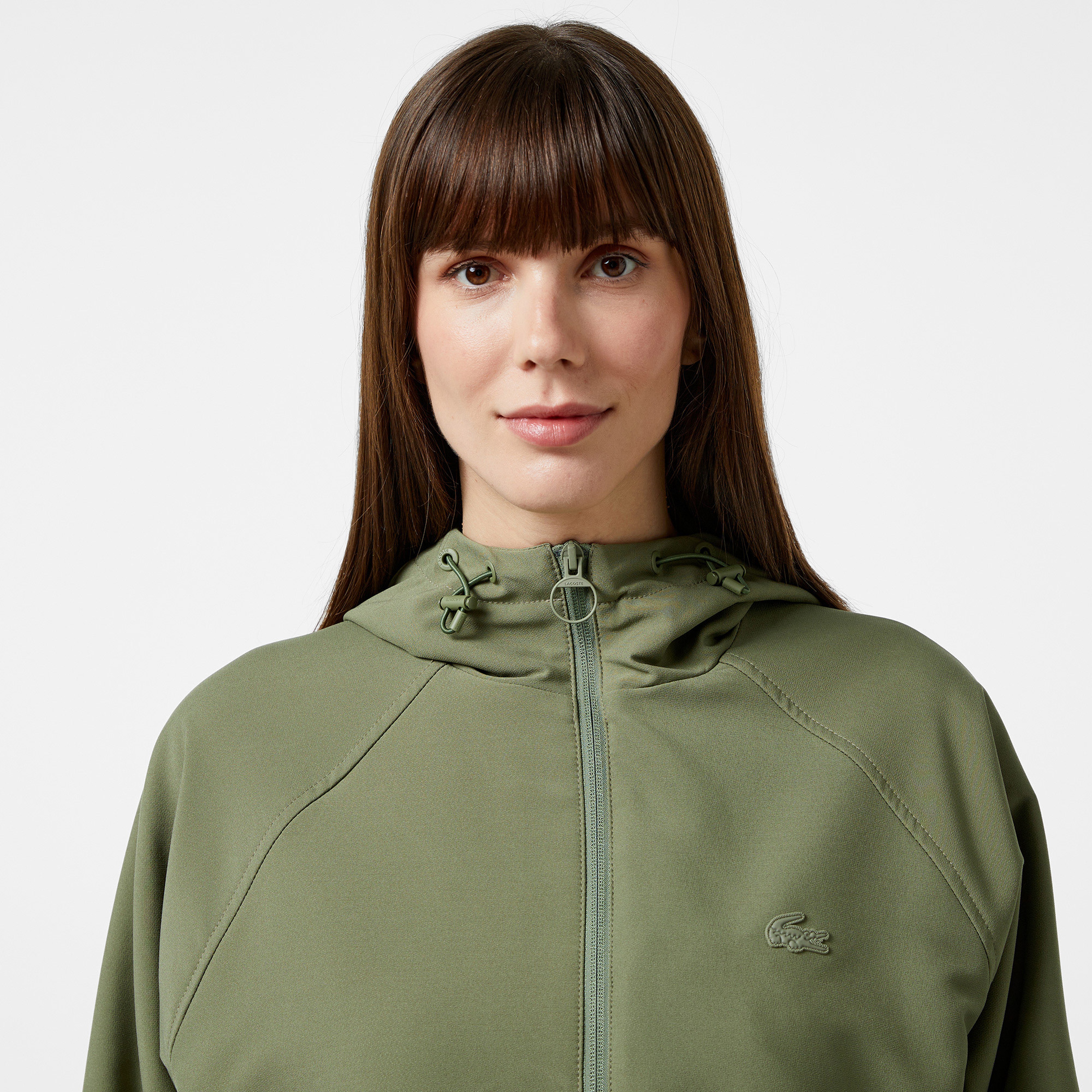 Kadın Relaxed Fit Kapüşonlu Yeşil Yağmurluk