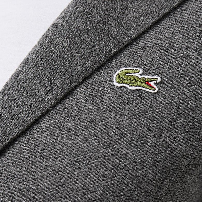 Erkek Classic Fit V Yaka Gri Hırka