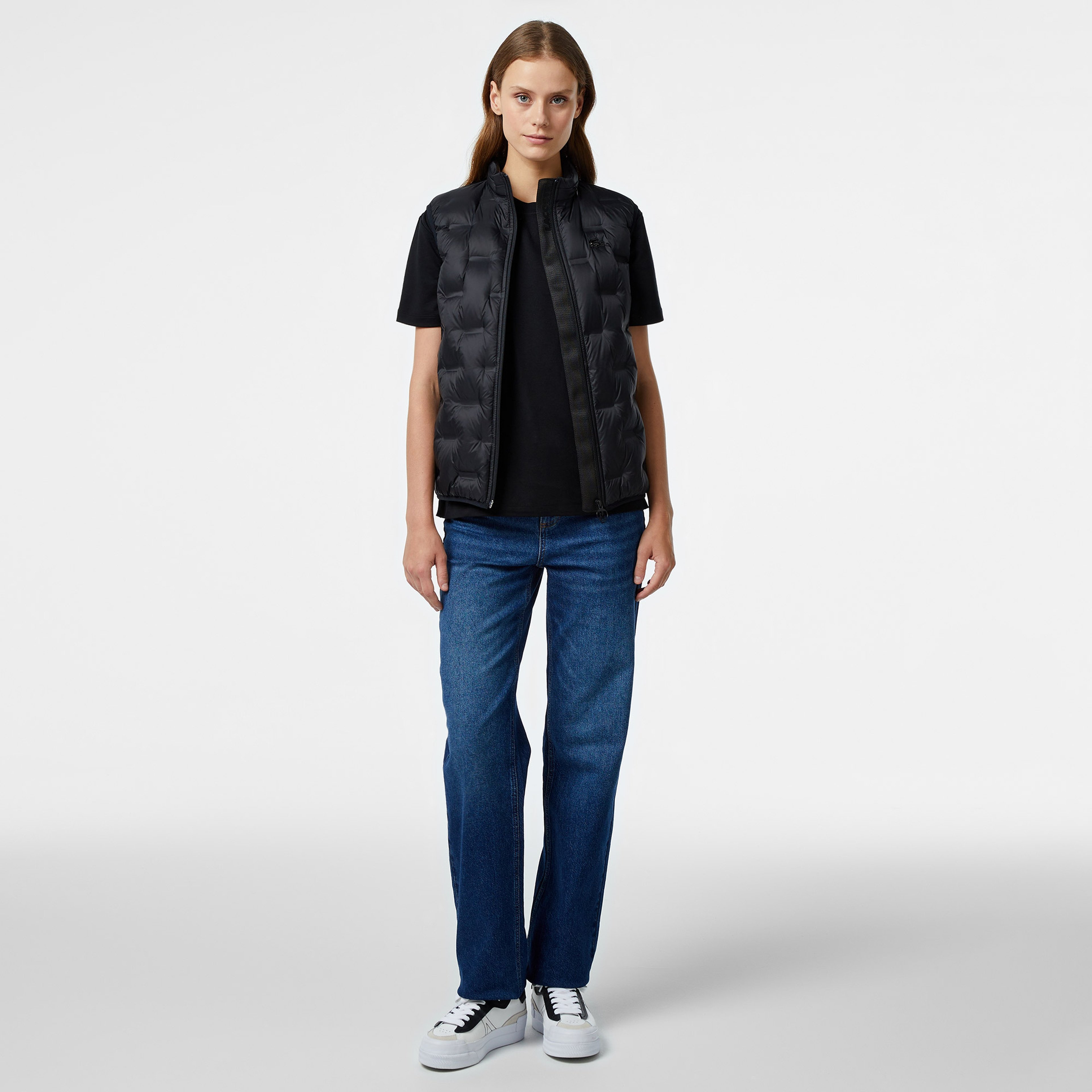 Kadın Kapitone Regular Fit Kapüşonlu Kapitone Siyah Yelek