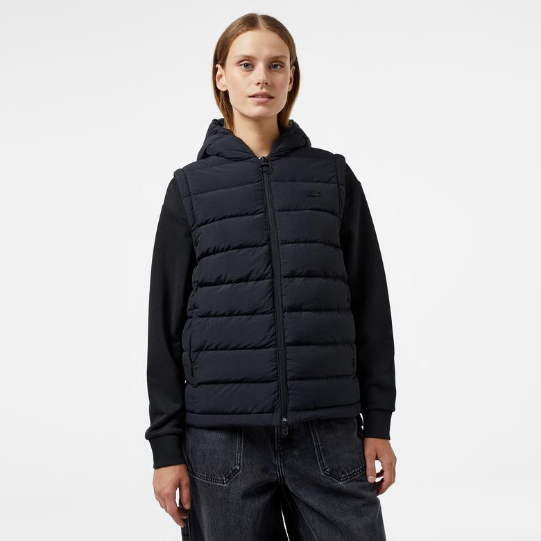 Kadın Regular Fit Kapüşonlu Siyah Mont