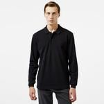 Erkek Relaxed Fit Uzun Kollu Siyah Polo