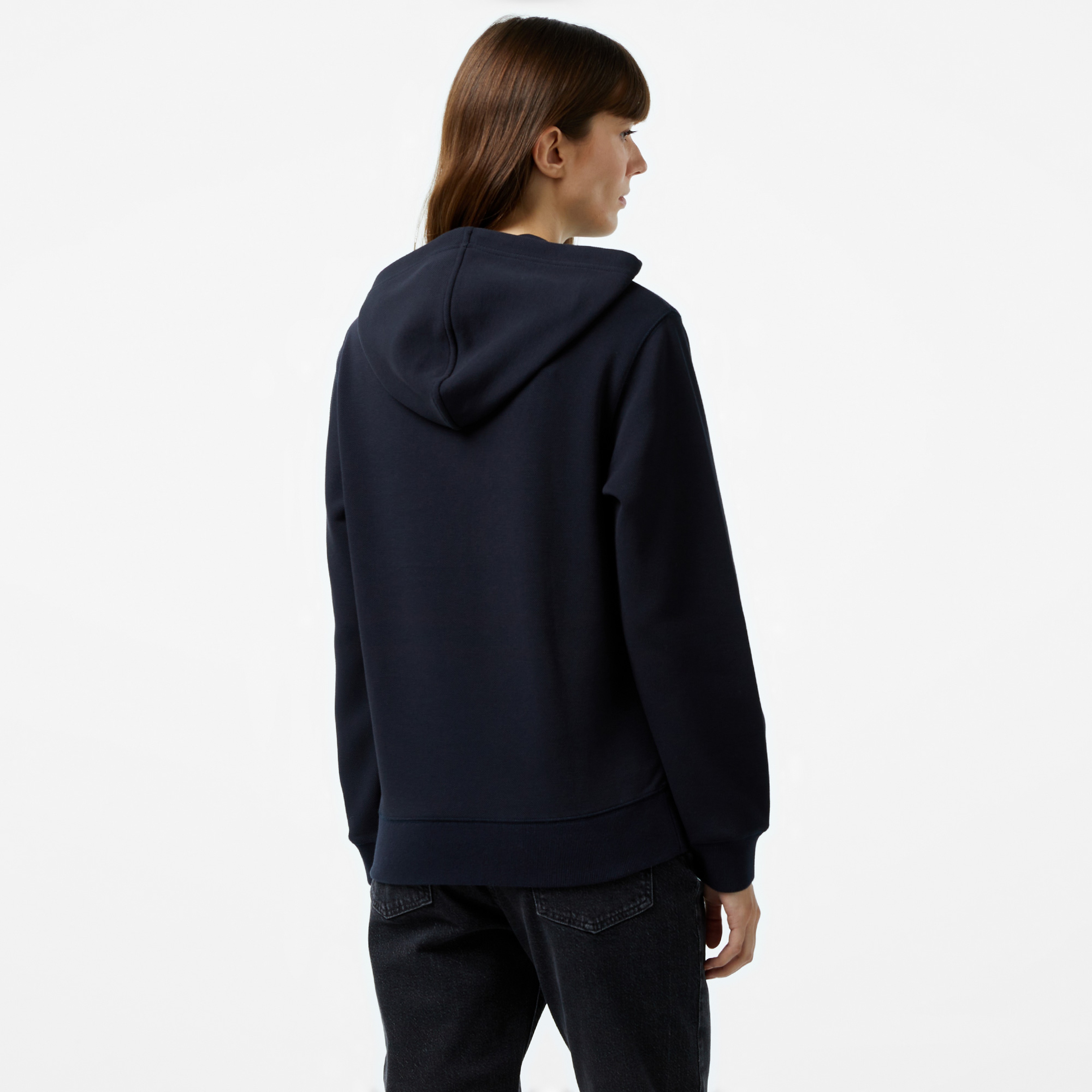 Kadın Regular Fit Kapüşonlu Lacivert Sweatshirt