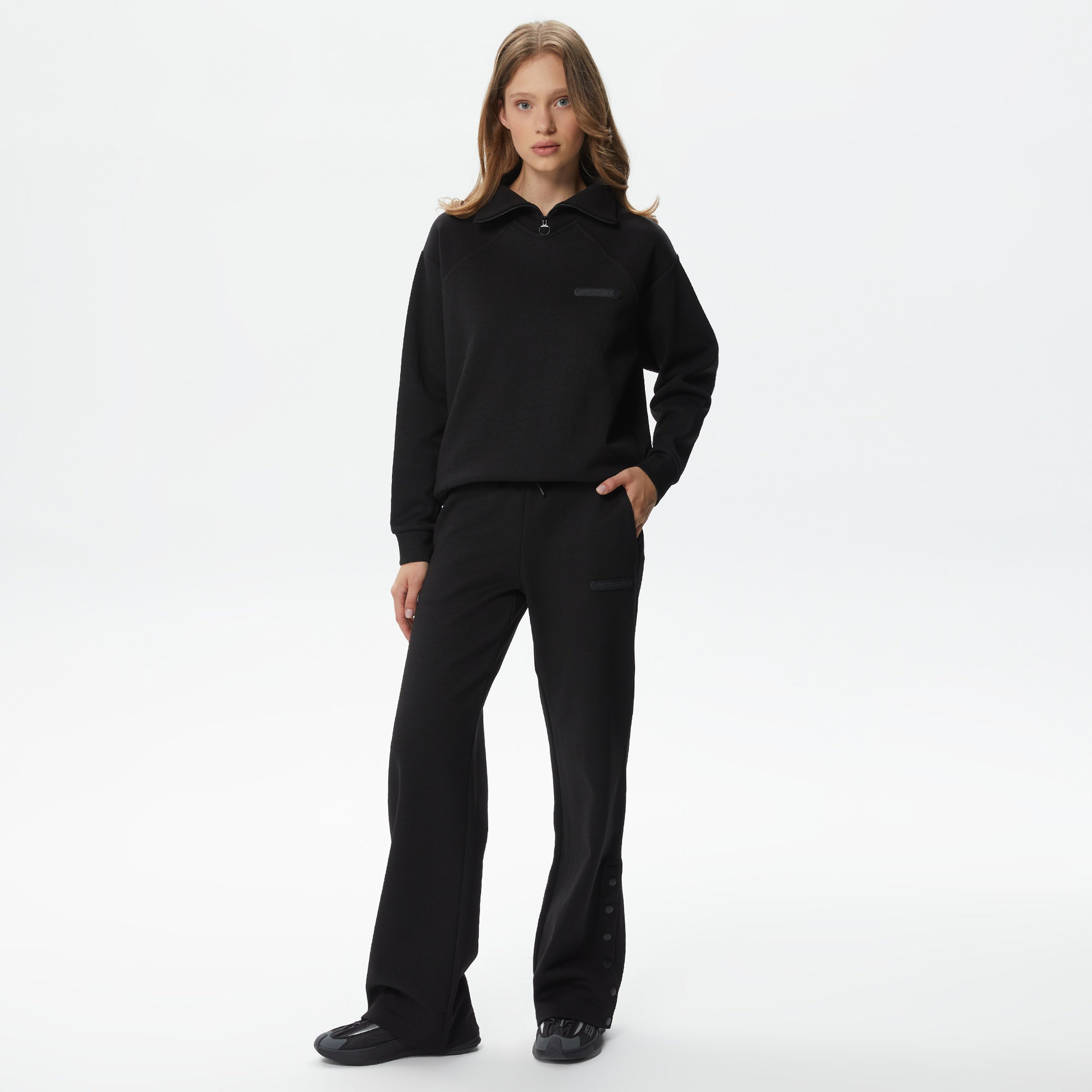 Kadın Straight Fit Siyah Eşofman Altı