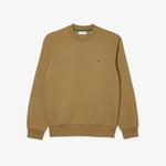 Erkek Classic Fit Bisiklet Yaka Kahverengi Sweatshirt