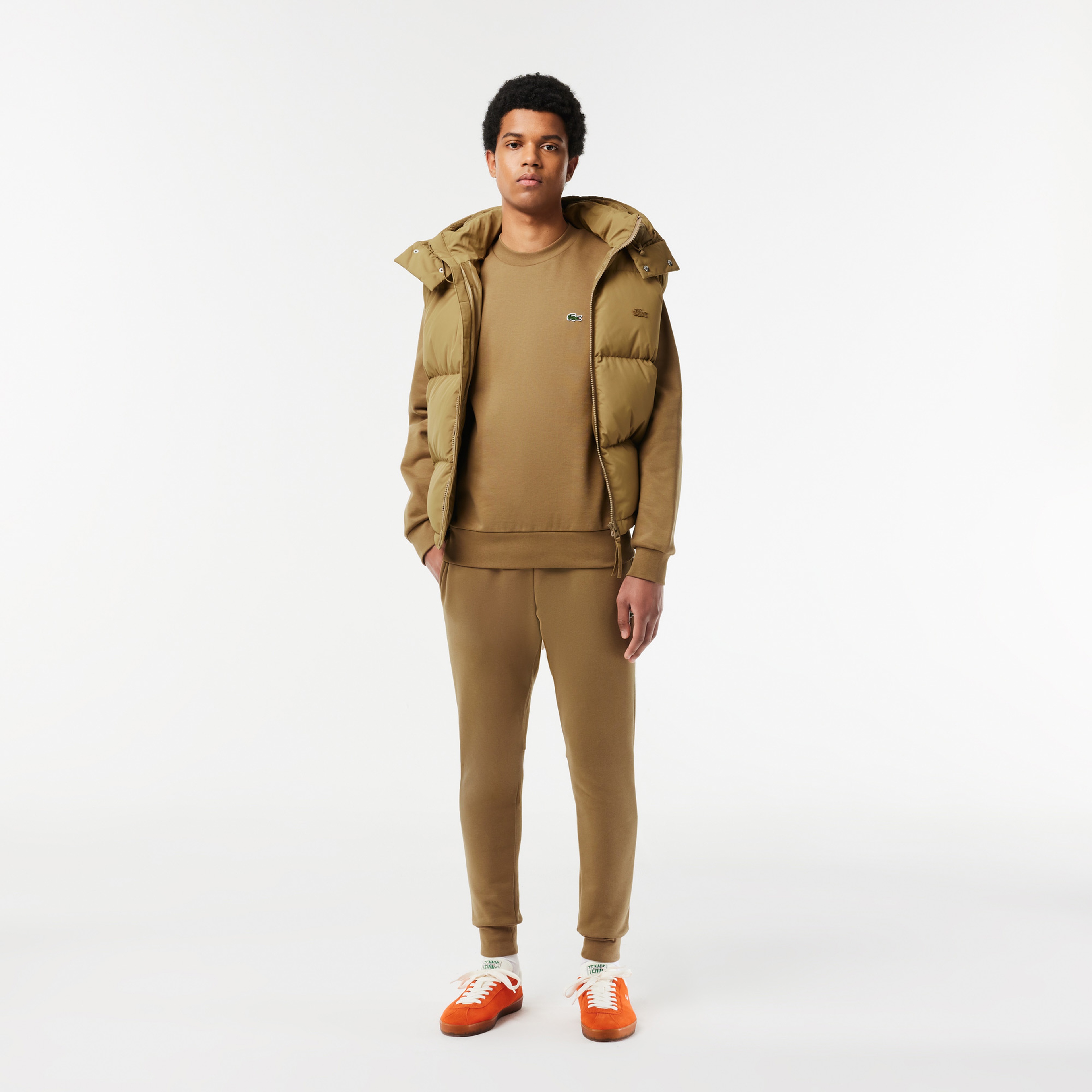 Erkek Classic Fit Bisiklet Yaka Kahverengi Sweatshirt