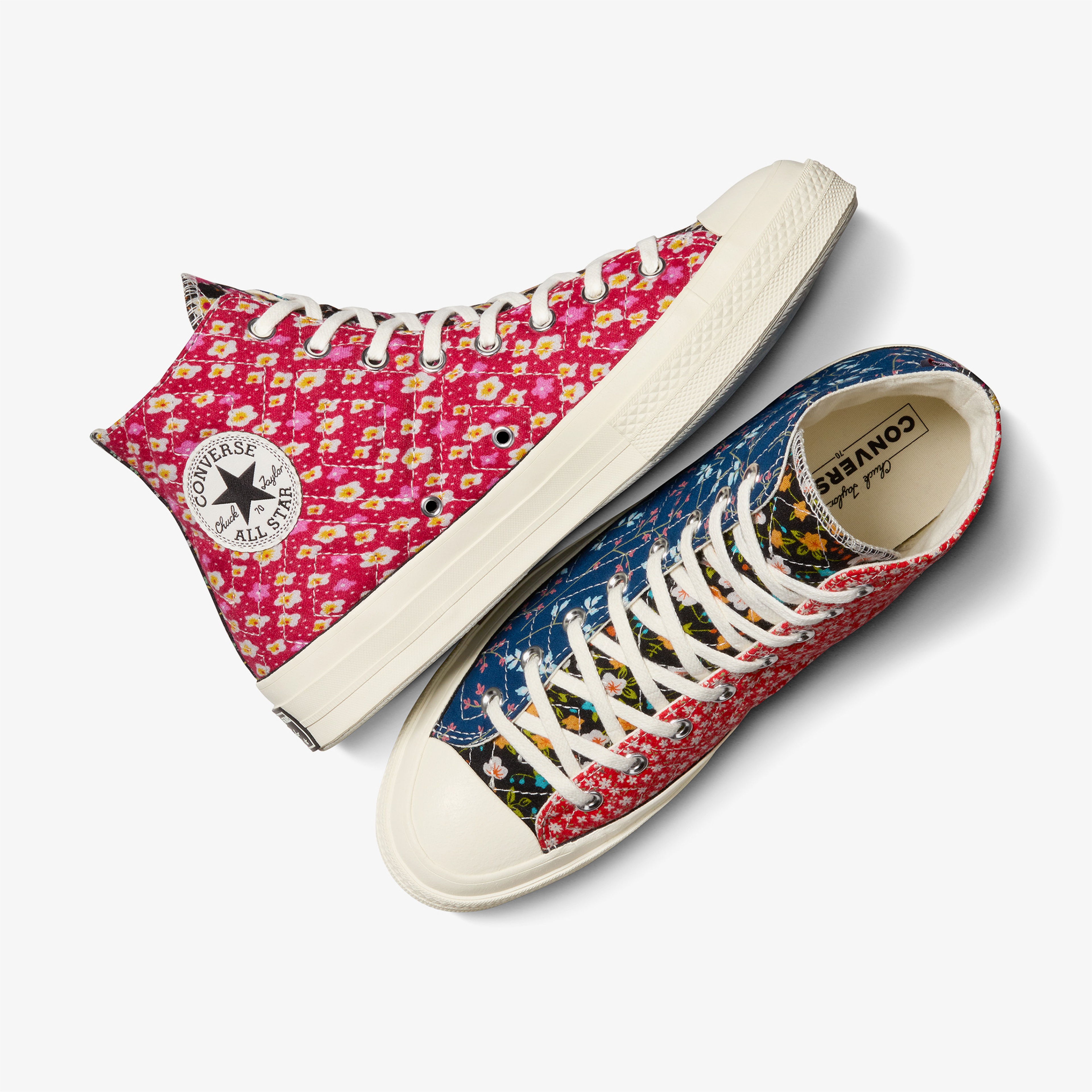Converse Beyond Retro Upcycled Floral Chuck 70 Unisex Mavi/Kırmızı Sneaker