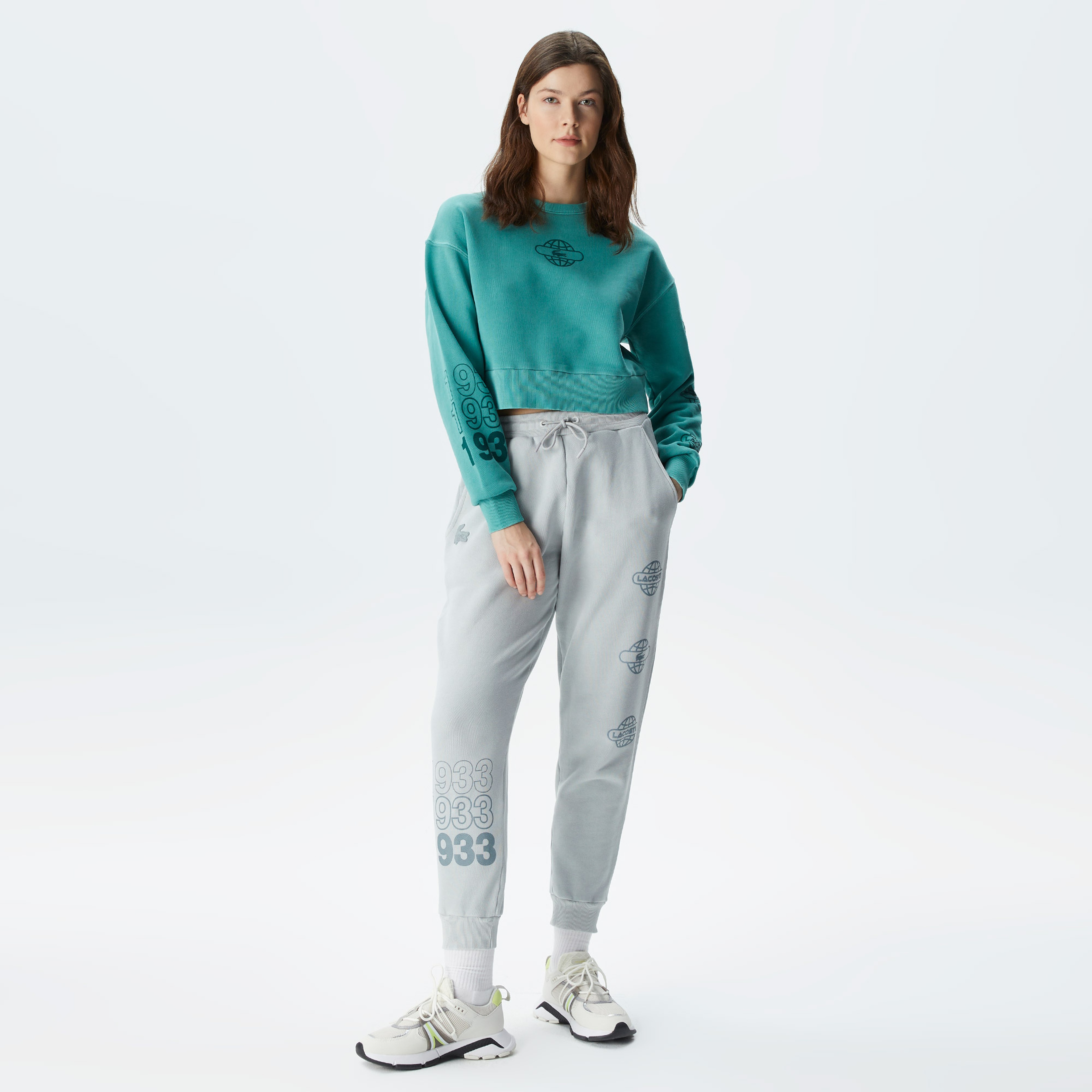 Lacoste House of SuperStep X Lacoste Kadın Yeşil Sweatshirt