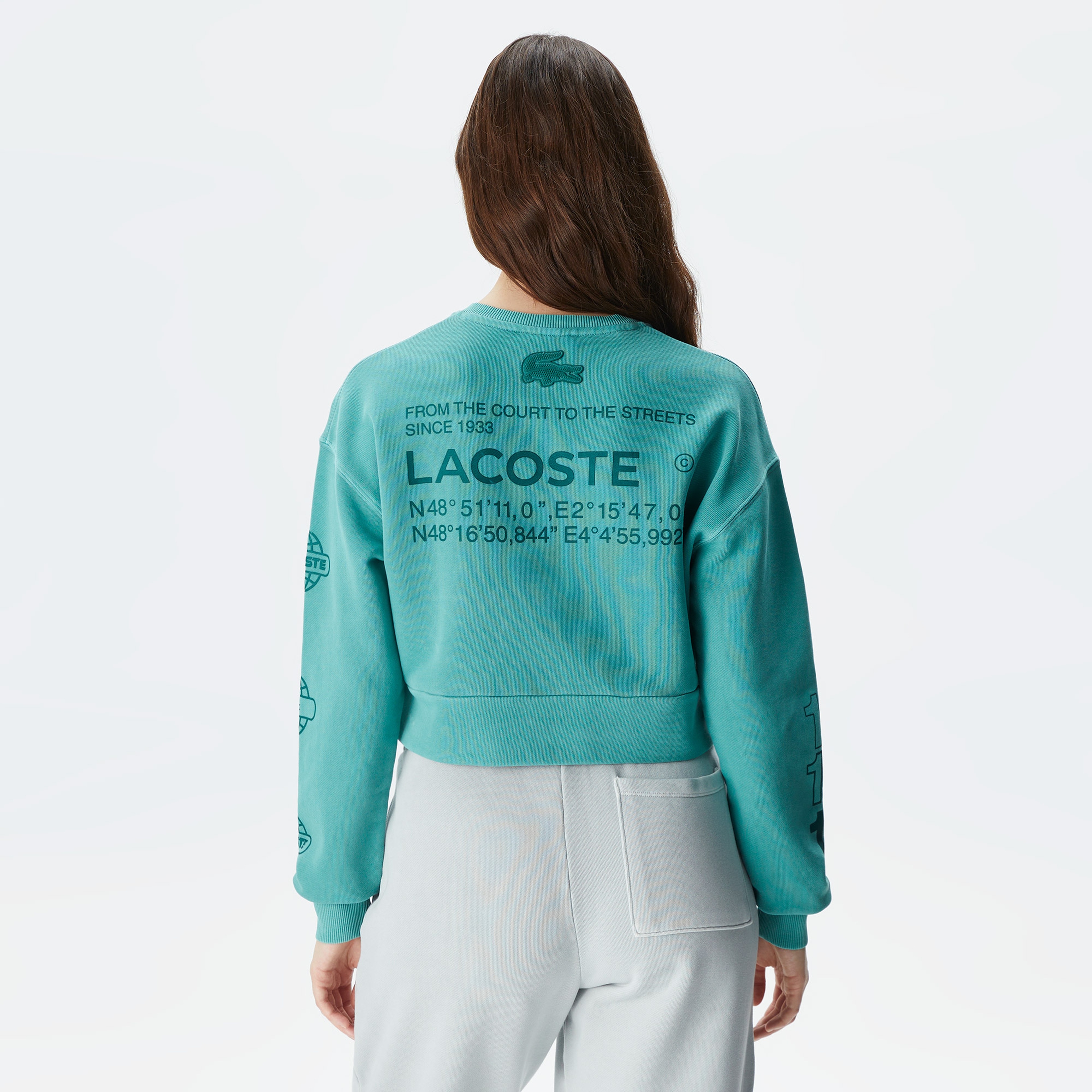 Lacoste House of SuperStep X Lacoste Kadın Yeşil Sweatshirt