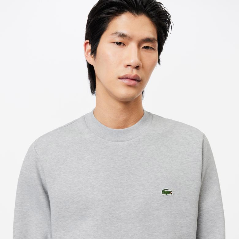 Erkek Classic Fit Bisiklet Yaka Gri Sweatshirt