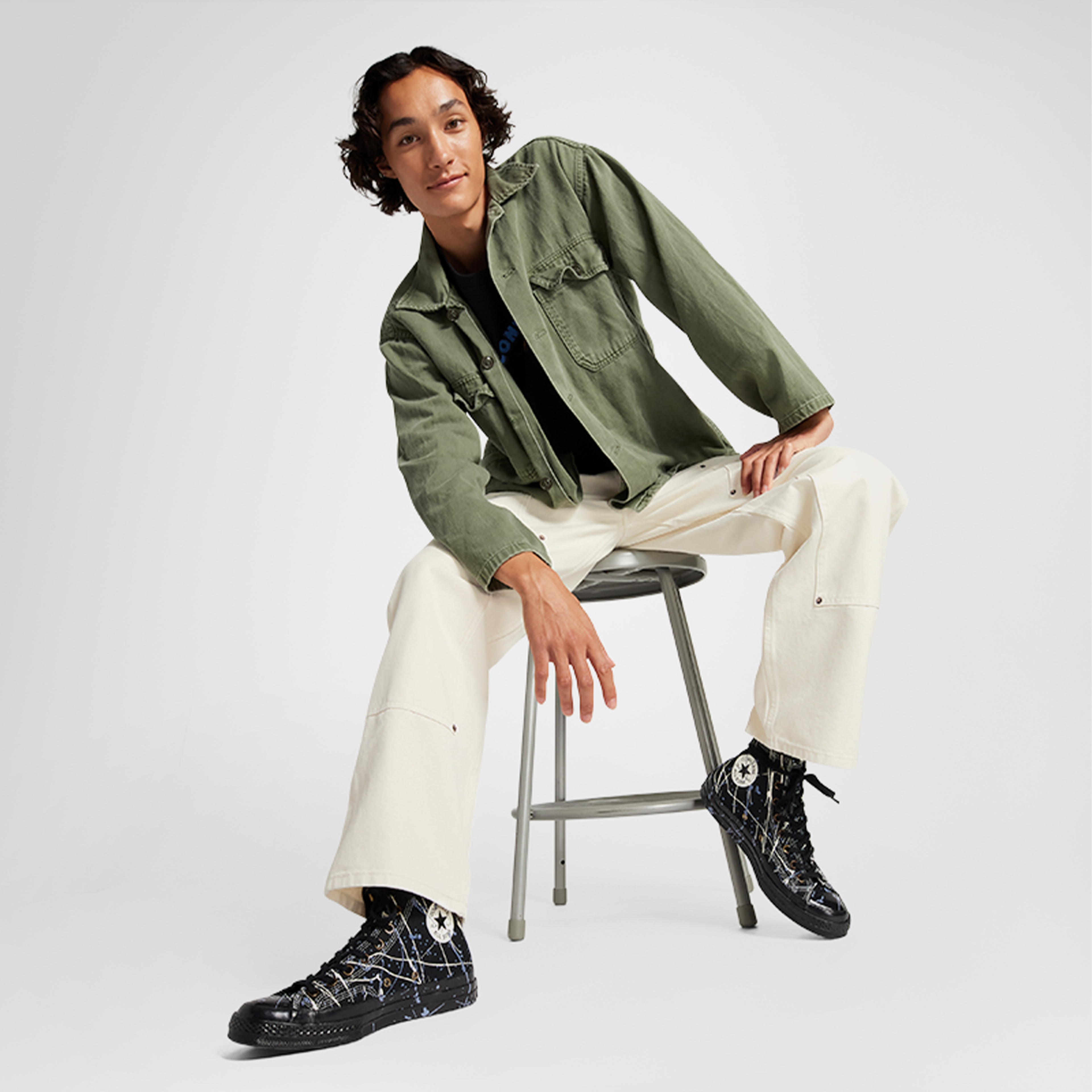 Converse Chuck 70 Paint Splatter Kadın Siyah Sneaker