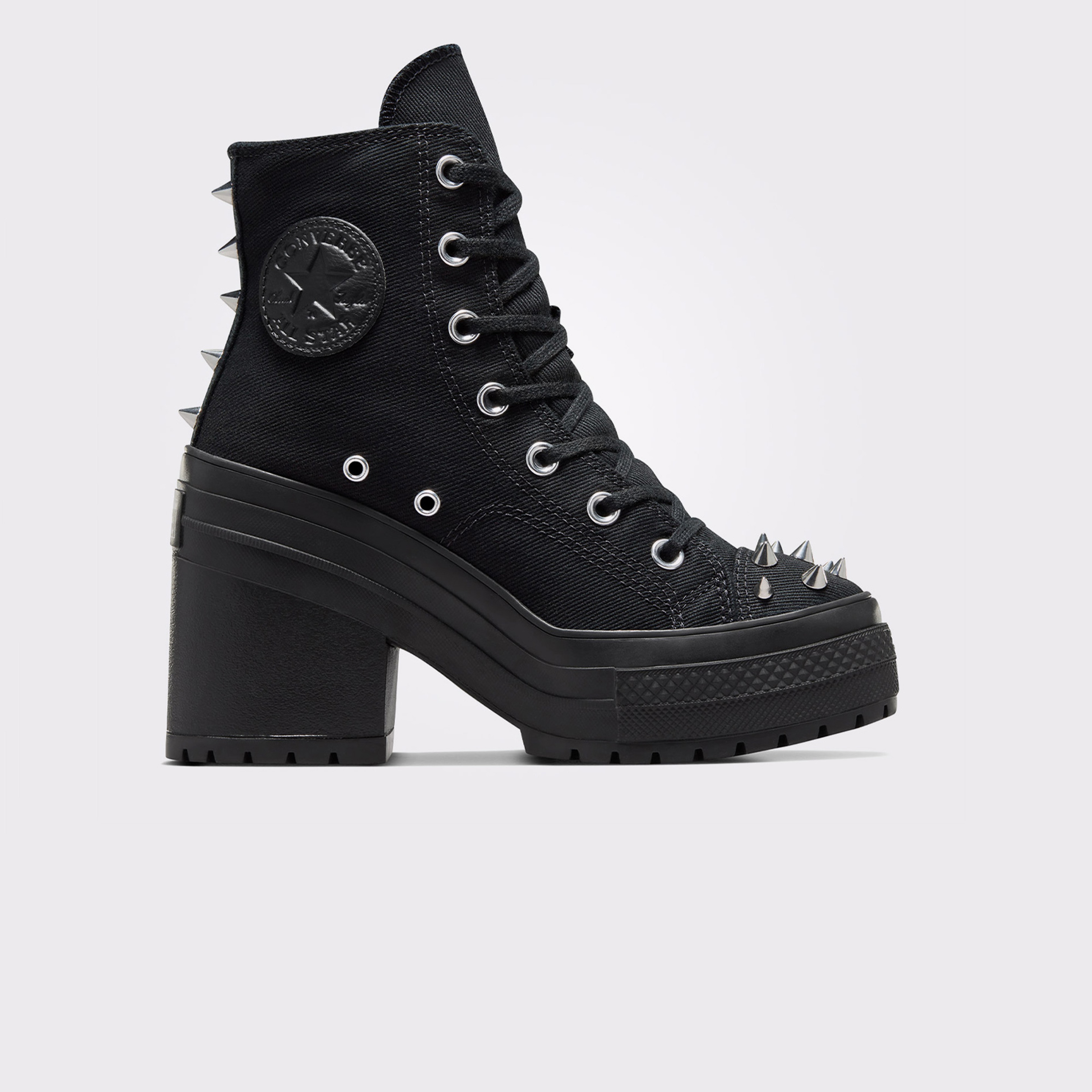 Converse Chuck 70 De Luxe Heel Platform Studded Kadın Siyah Sneaker