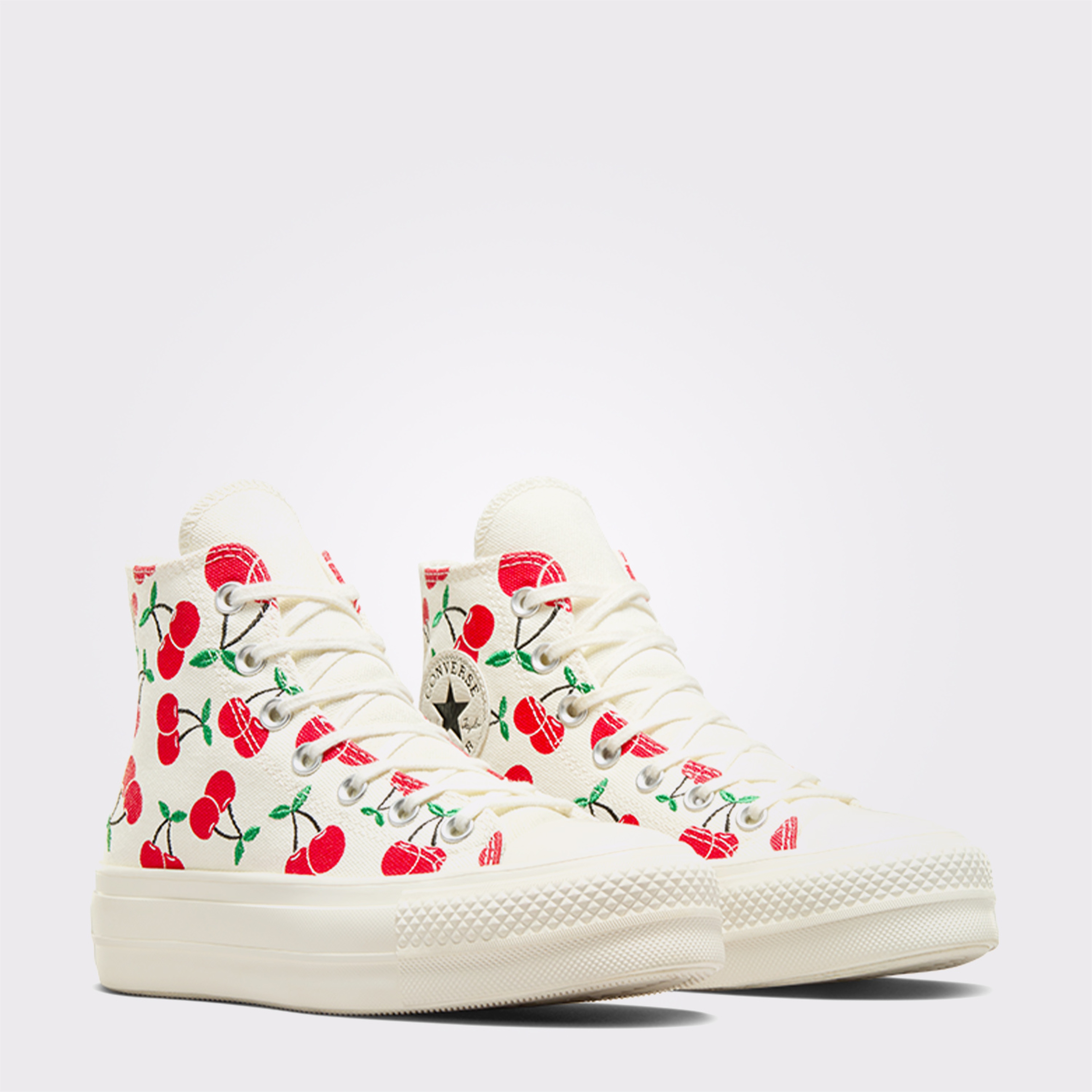 Converse Chuck Taylor All Star Lift Platform Cherries Kadın Krem Sneaker