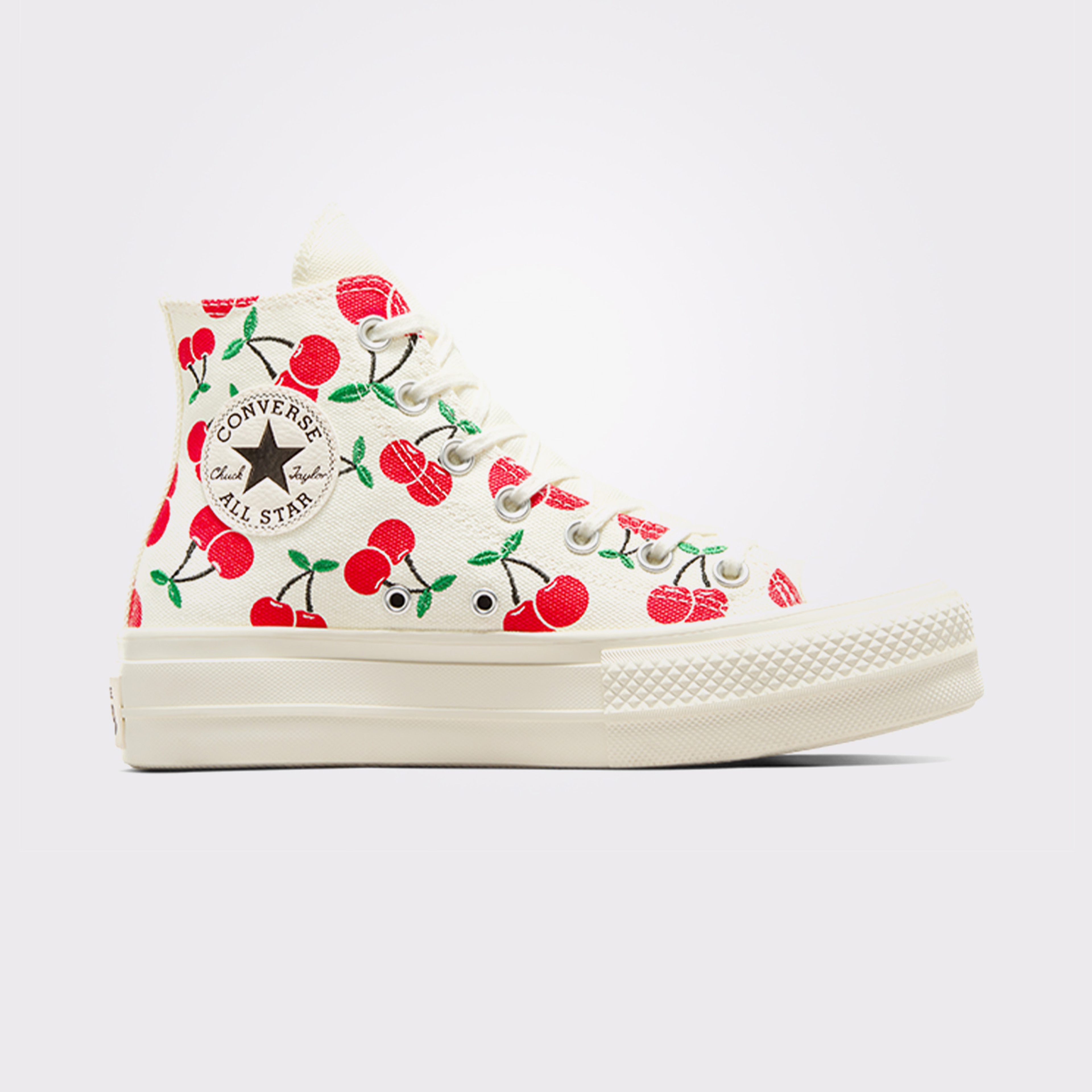 Converse Chuck Taylor All Star Lift Platform Cherries Kadın Krem Sneaker