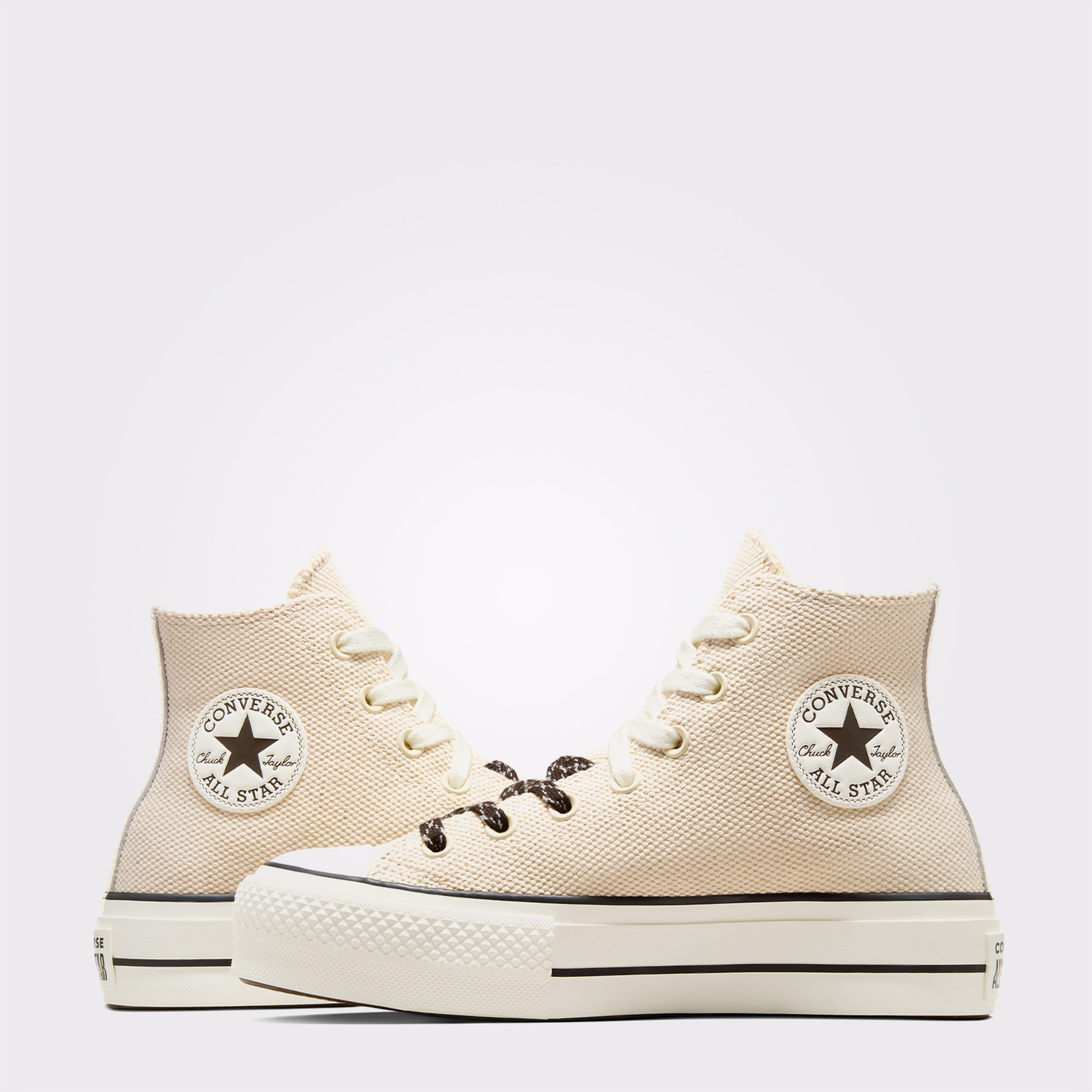 Converse Chuck Taylor All Lift Canvas & Leather Kadın Krem Sneaker