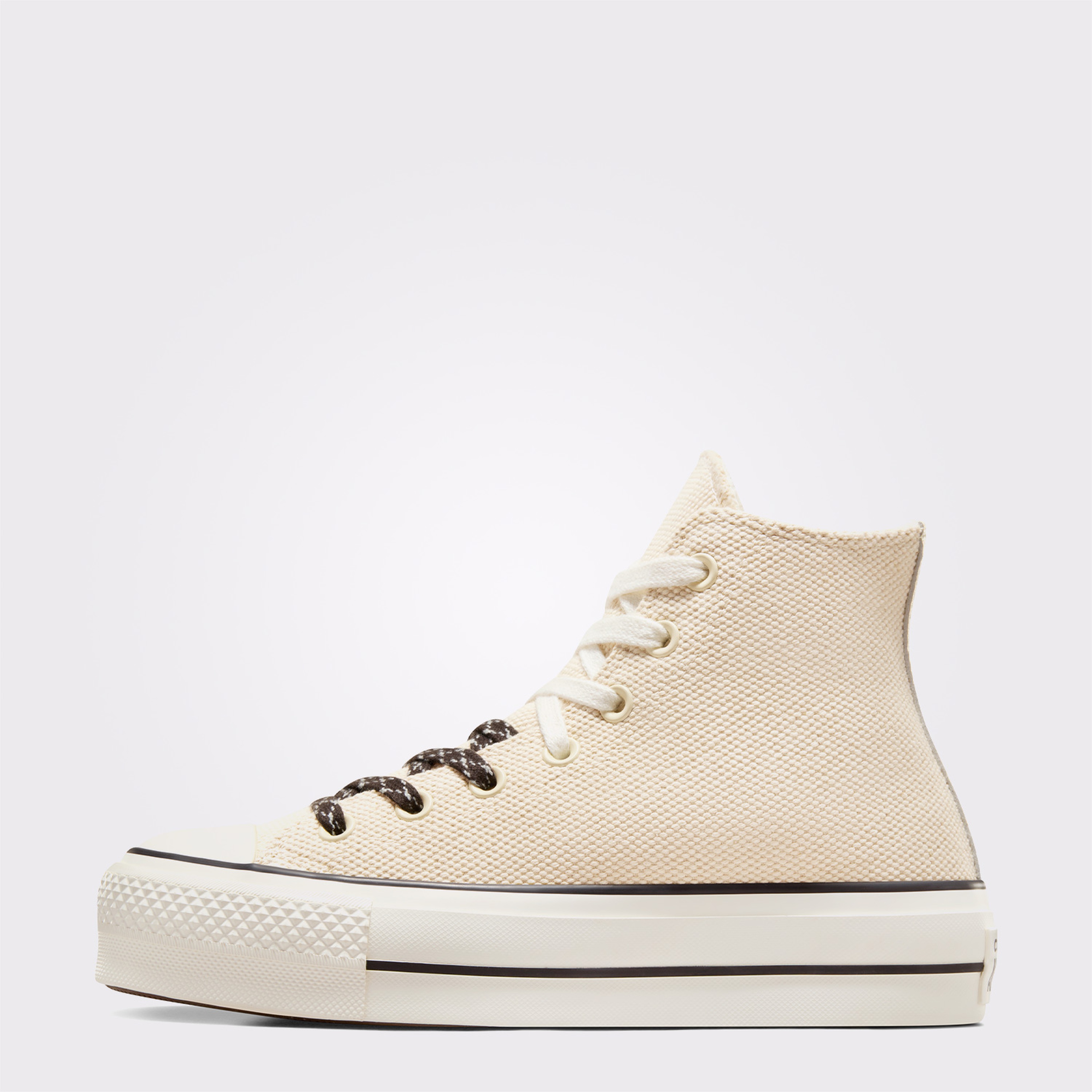Converse Chuck Taylor All Lift Canvas & Leather Kadın Krem Sneaker