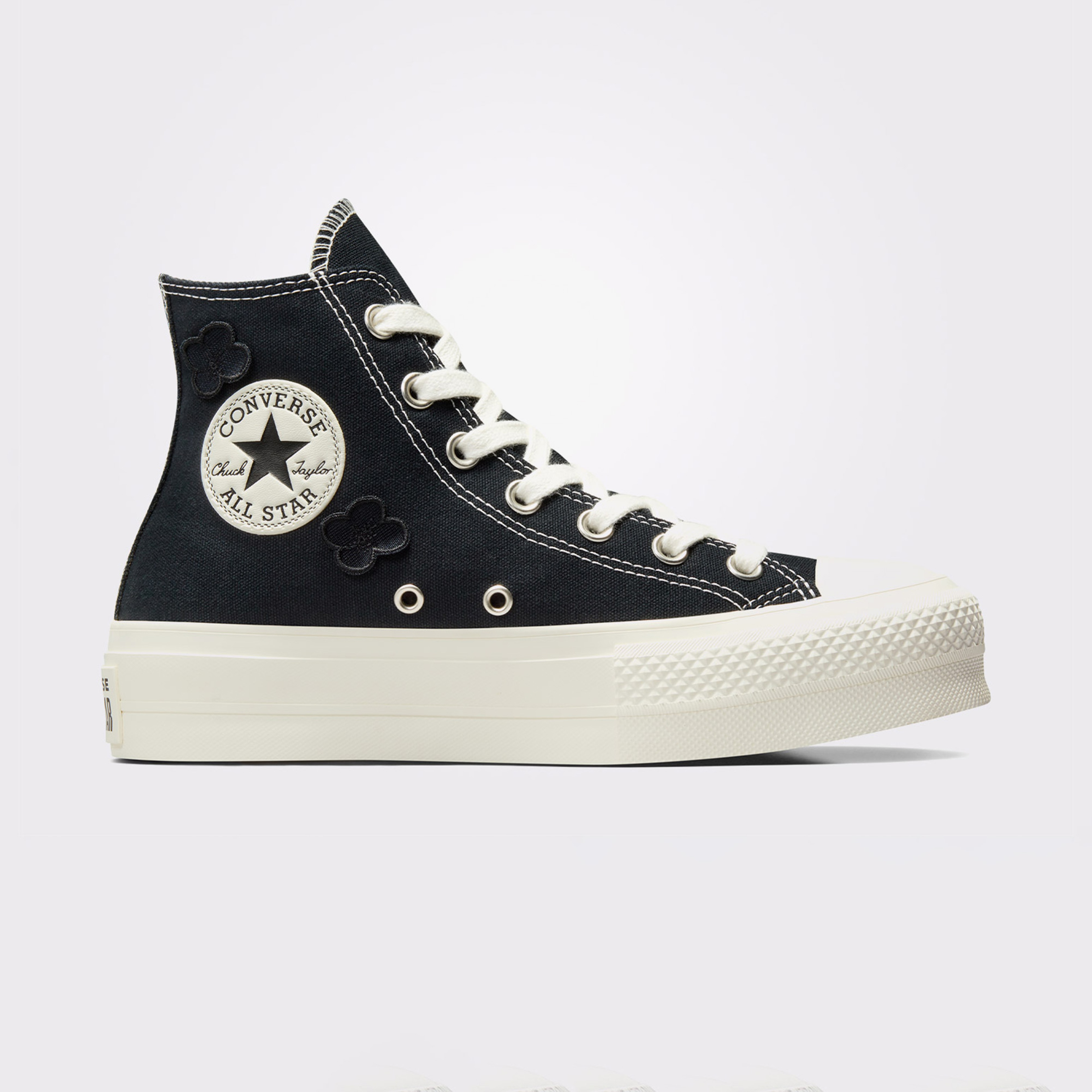 Converse Chuck Taylor All Star Lift 3D Flowers Kadın Siyah Sneaker