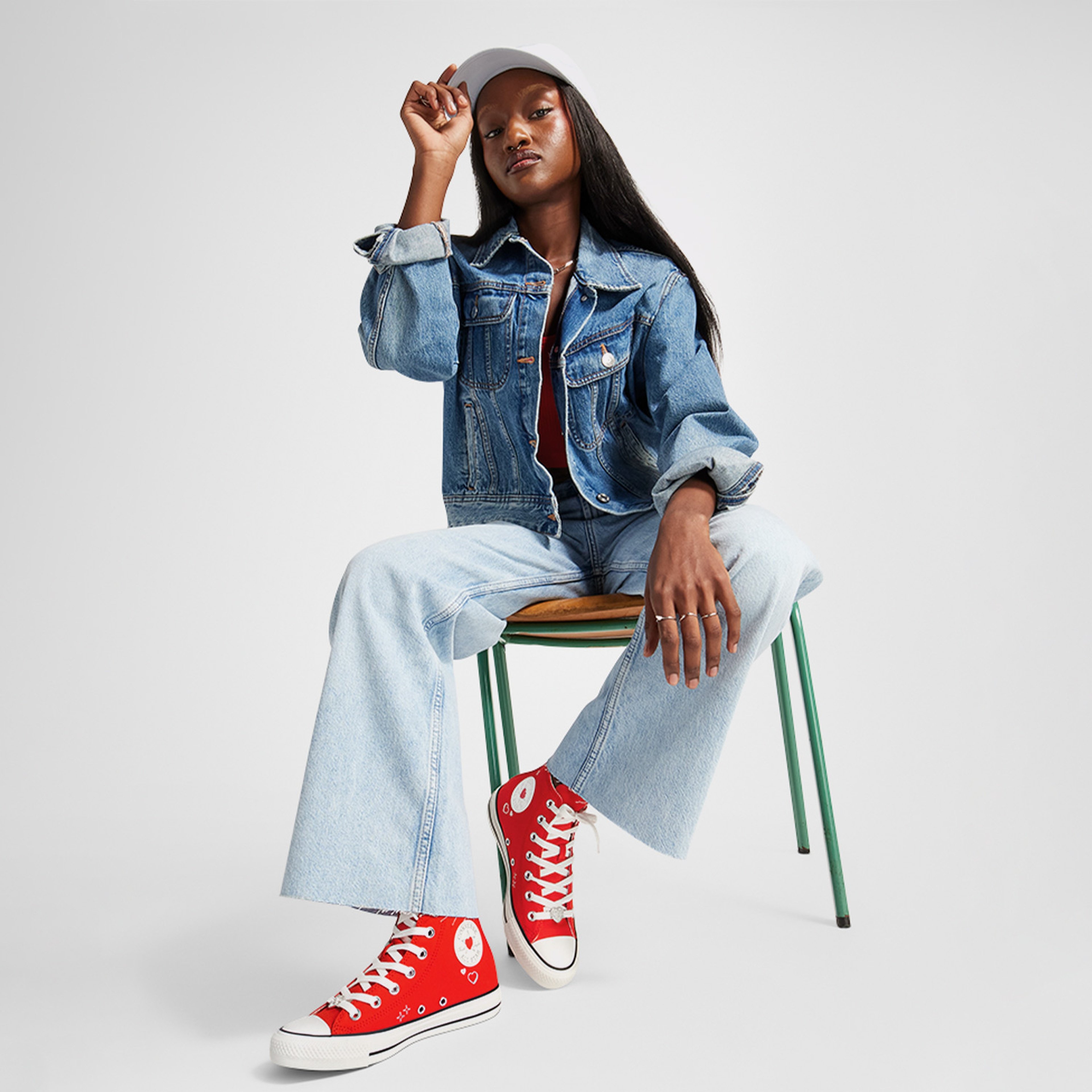 Converse Chuck Taylor All Star Y2K Heart Kadın Kırmızı/Siyah Sneaker