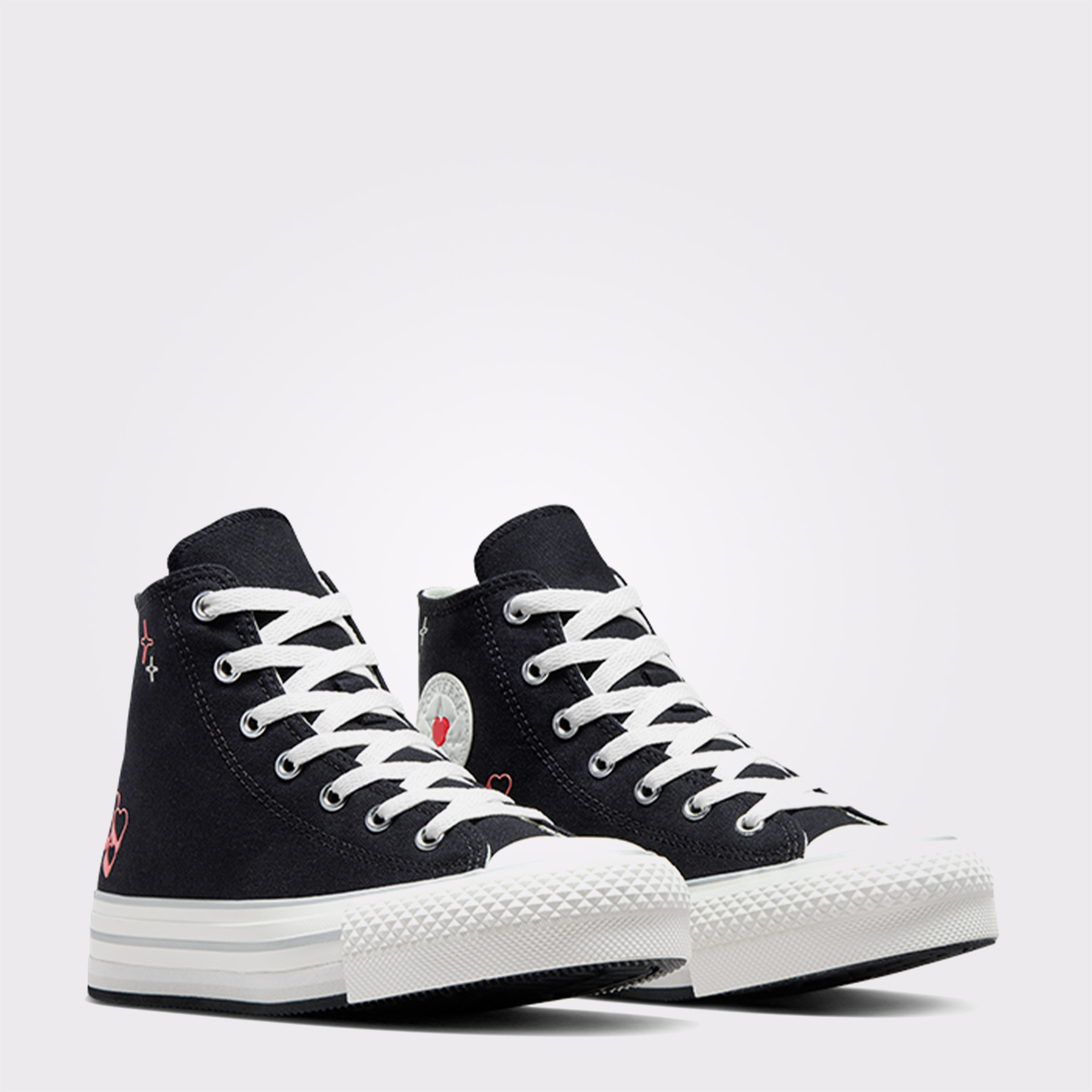 Converse Chuck Taylor All Star EVA Lift Platform Y2K Heart Çocuk Siyah Sneaker