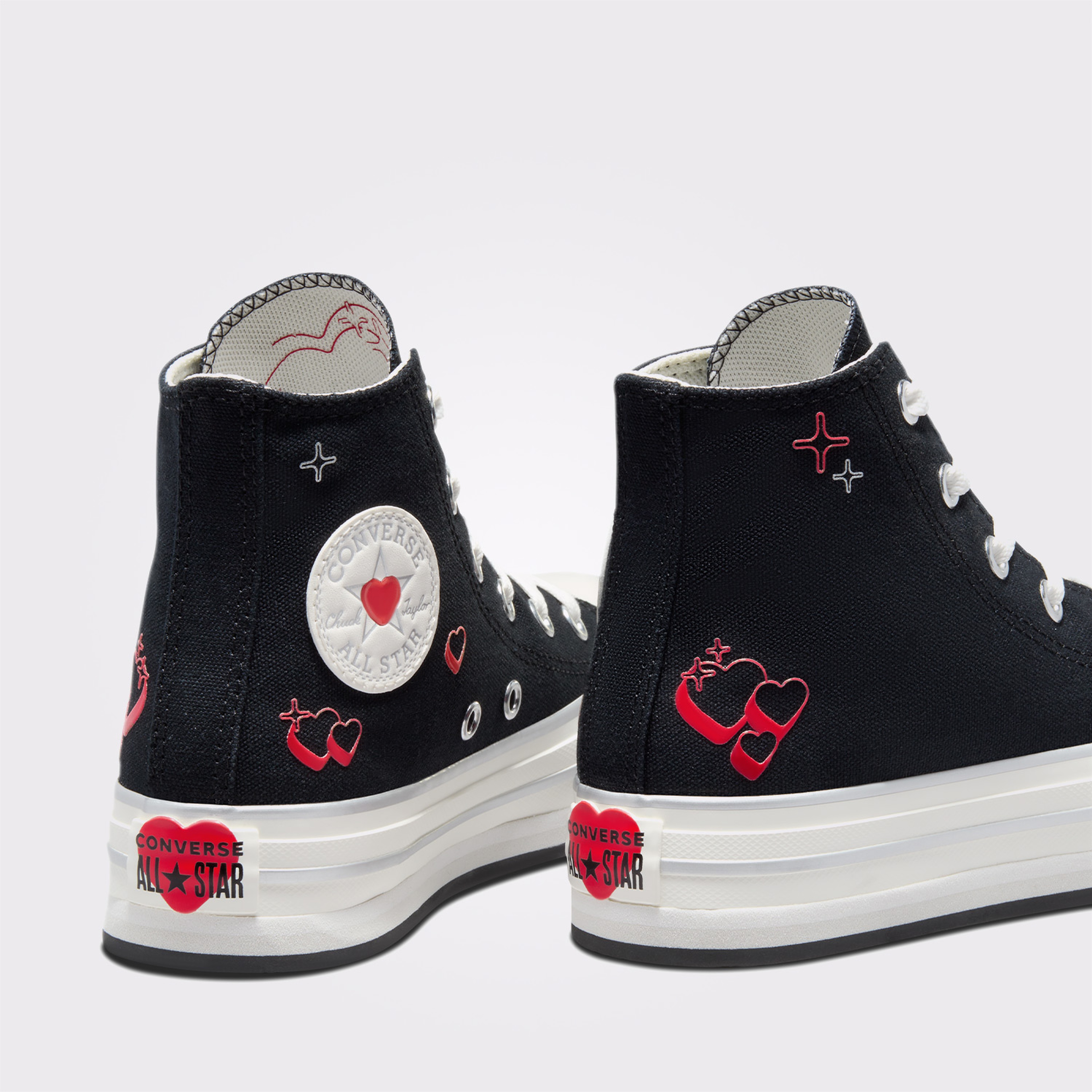 Converse Chuck Taylor All Star EVA Lift Platform Y2K Heart Çocuk Siyah Sneaker