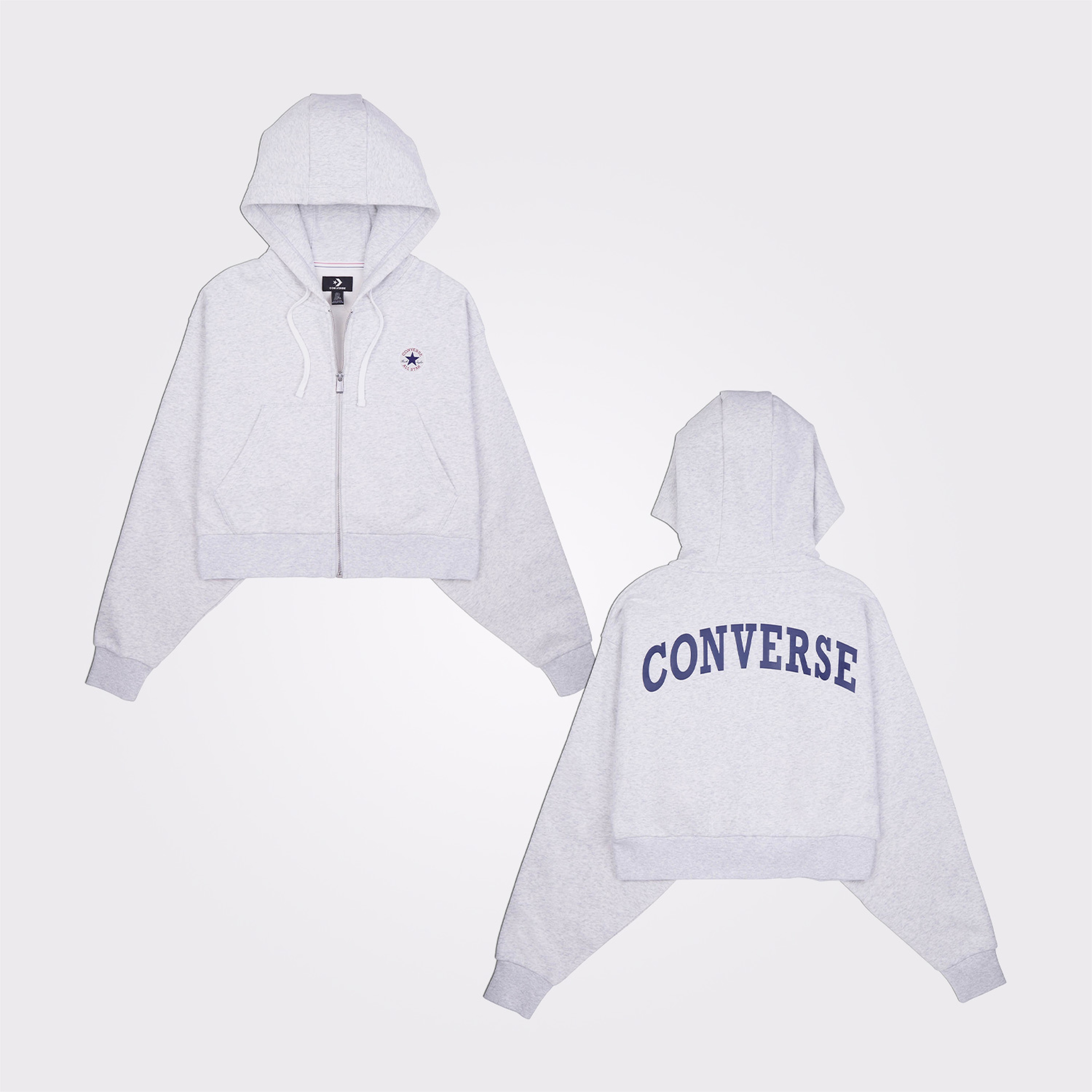 Converse Retro Full-Zip Kadın Gri Eşofman Üstü