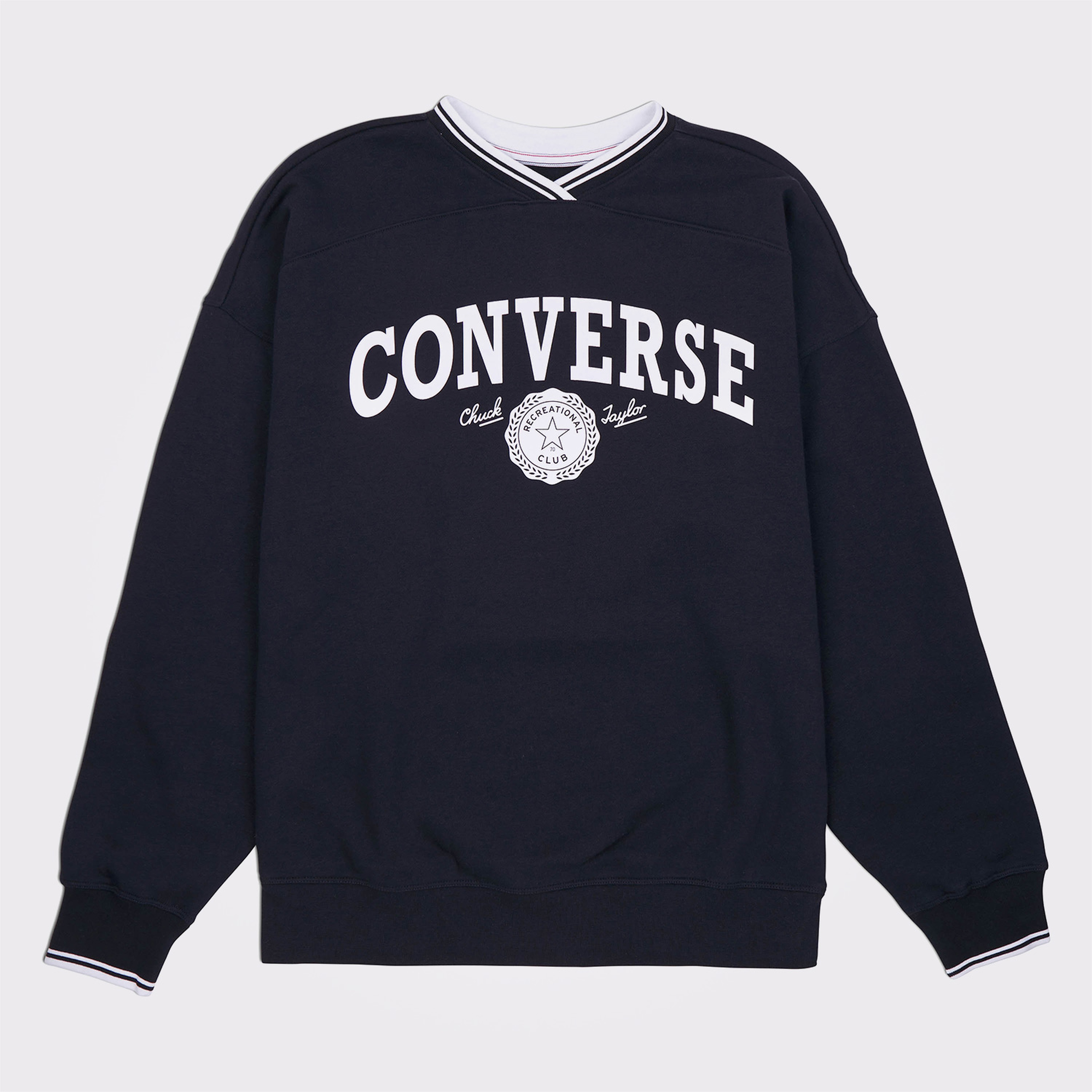 Converse Retro Oversized Kadın Siyah Sweatshirt