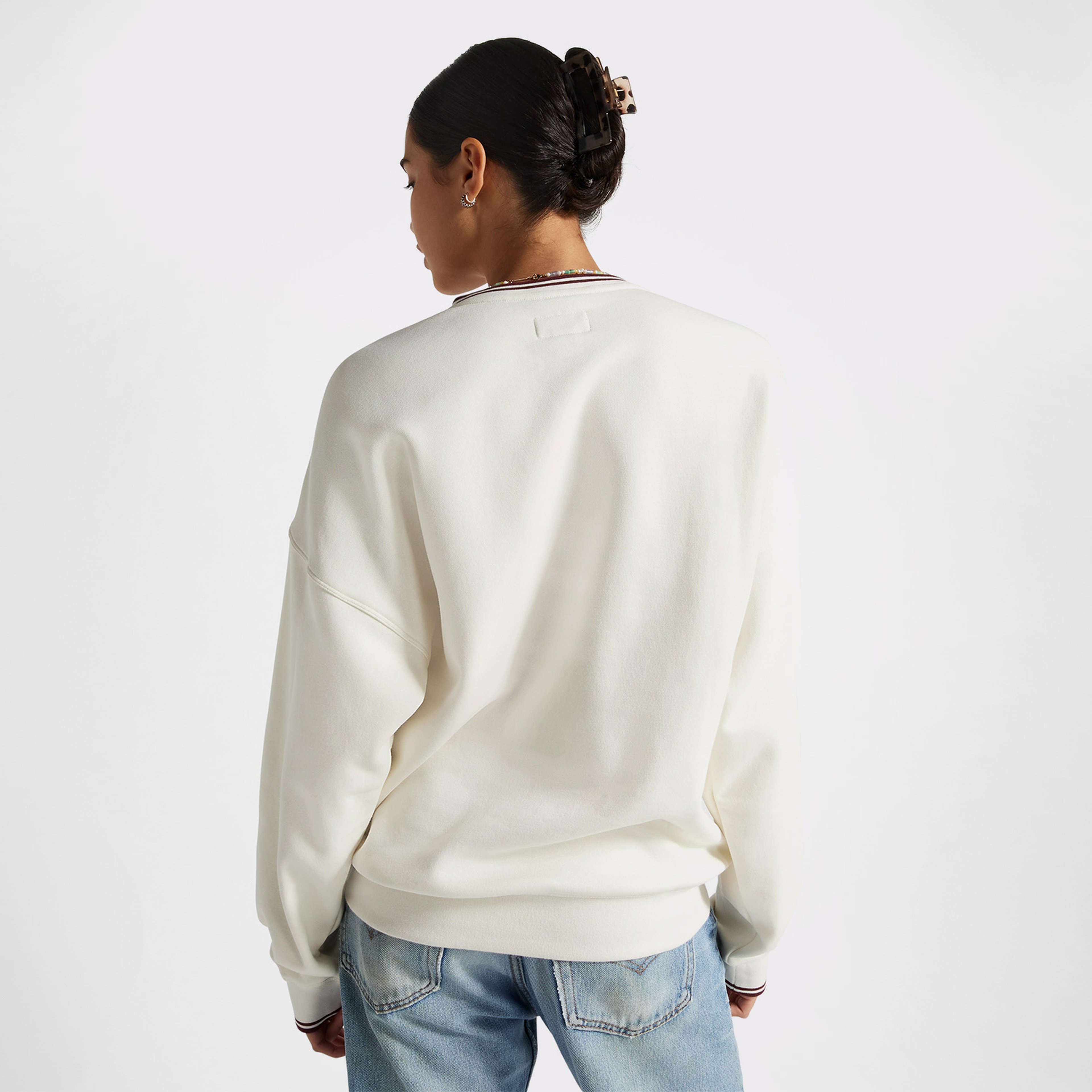 Converse Retro Oversized Kadın Krem Sweatshirt