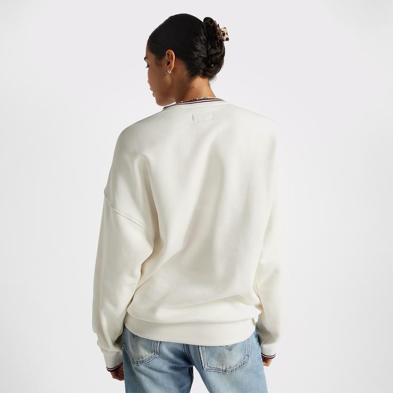 Converse Retro Oversized Kadın Krem Sweatshirt