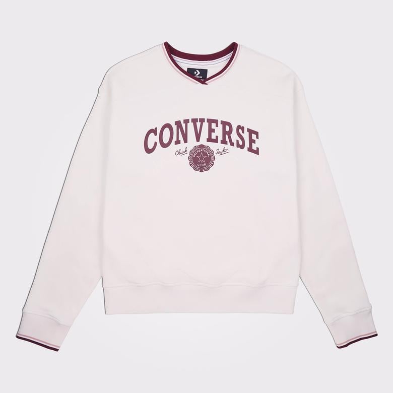 Converse Retro Oversized Kadın Krem Sweatshirt