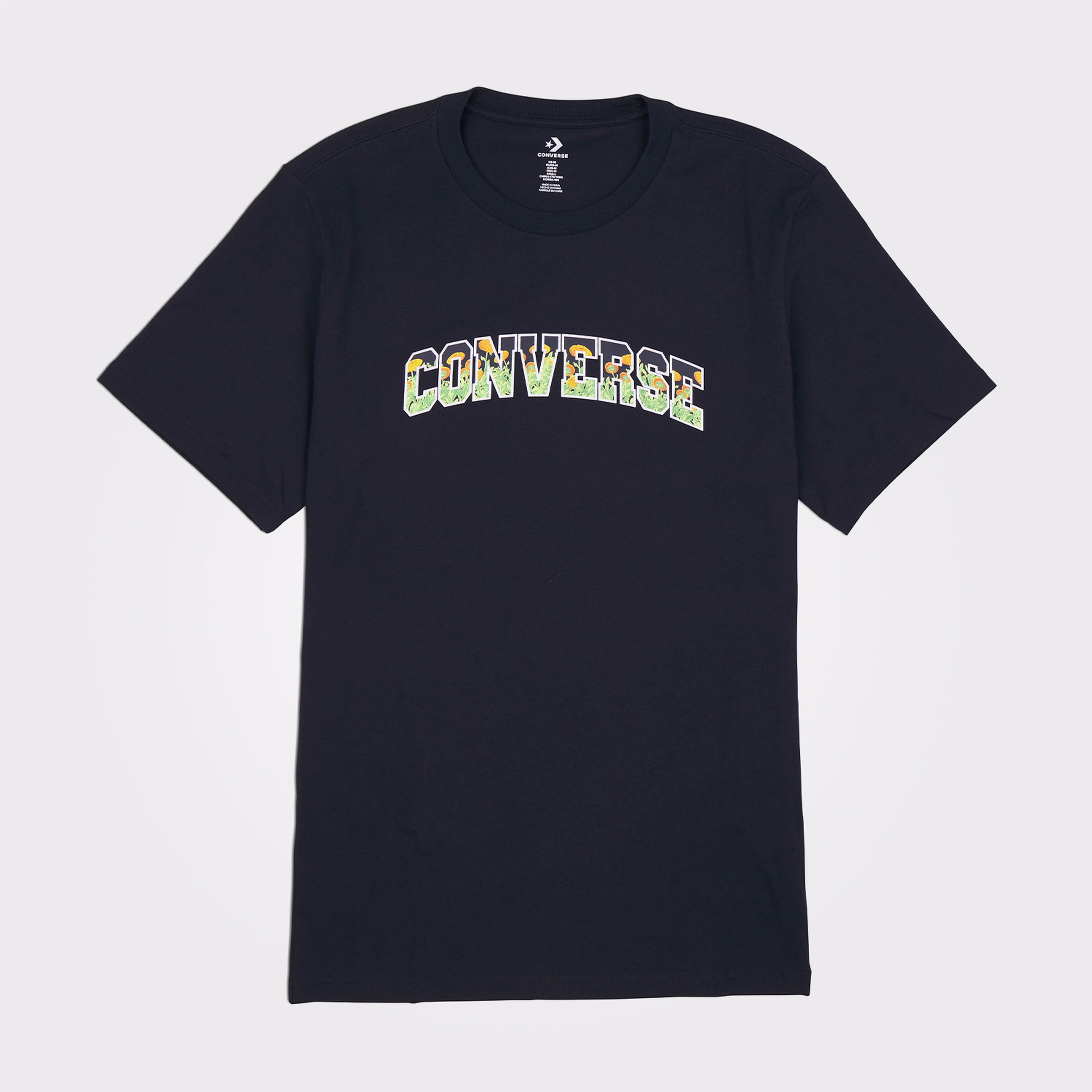 Converse Floral Erkek Siyah T-Shirt