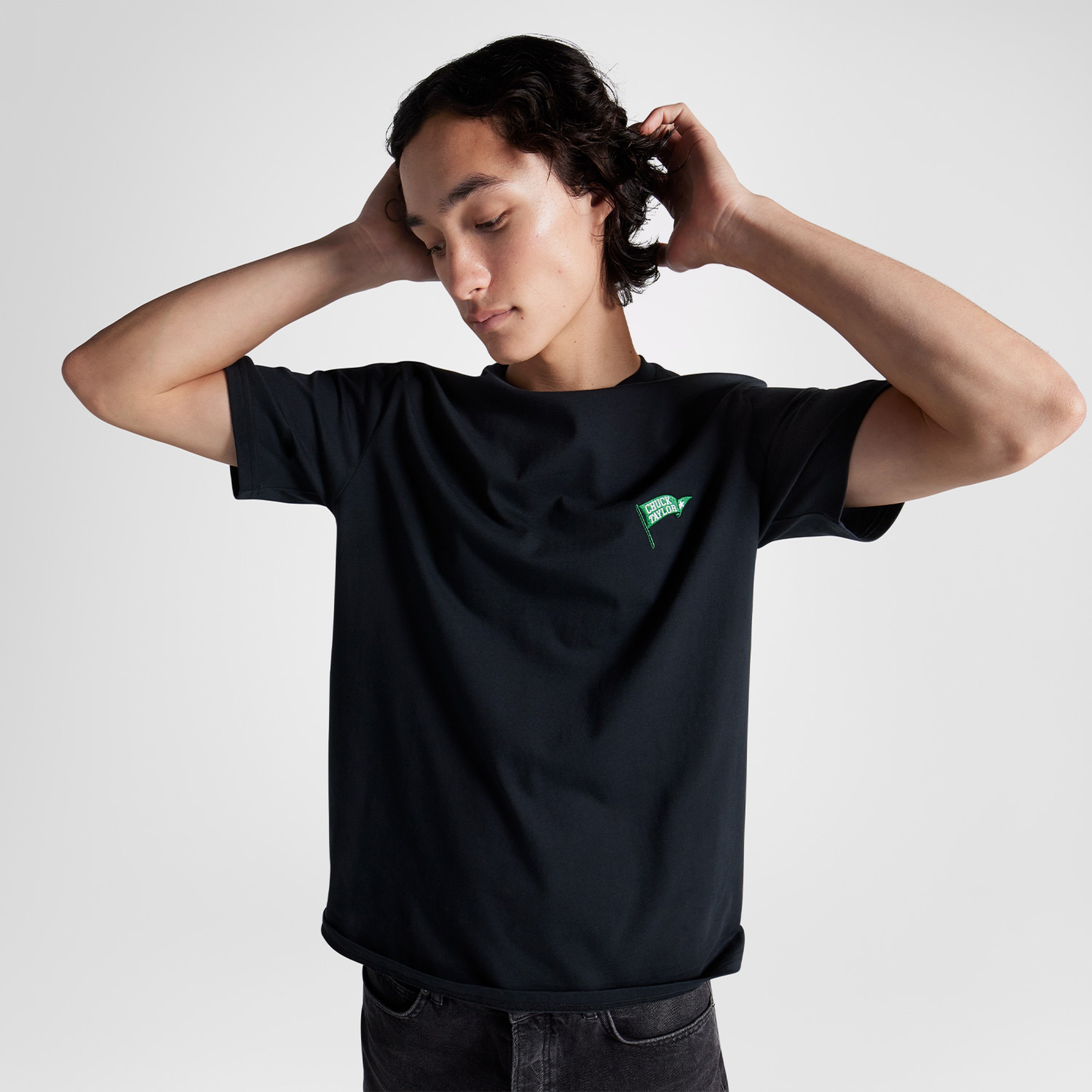 Converse Retro Flag Erkek Siyah T-Shirt