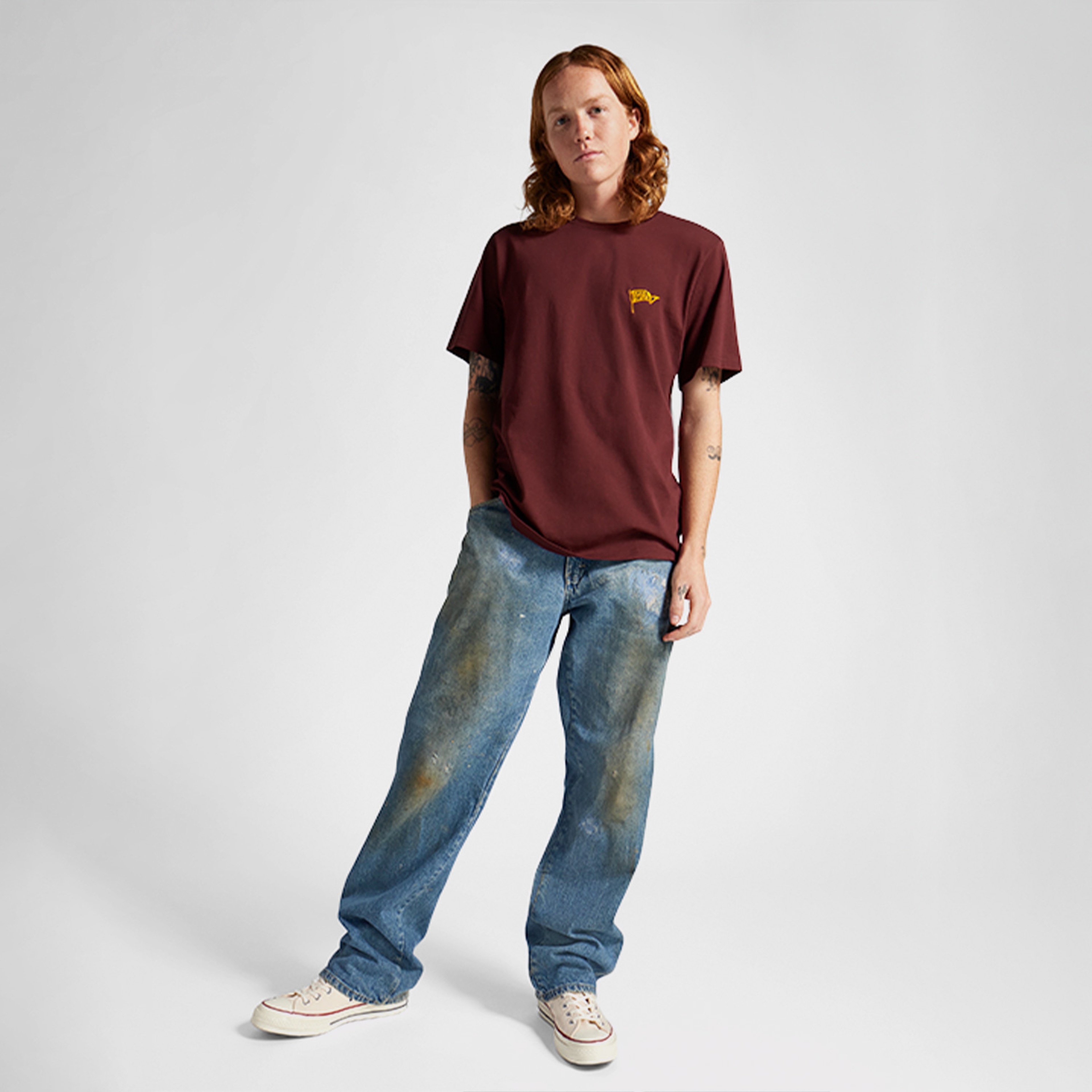 Converse Retro Flag Erkek Bordo T-Shirt