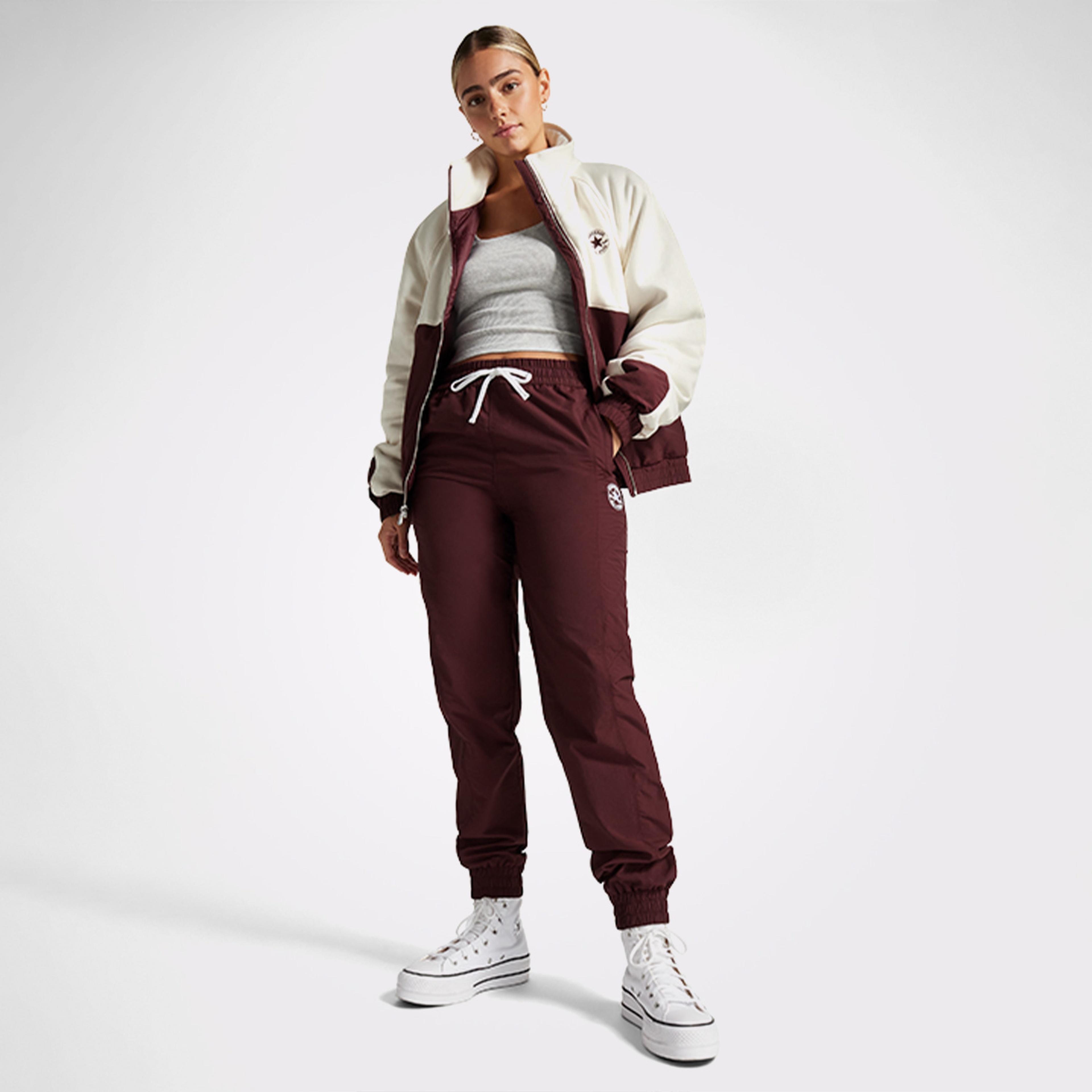 Converse Star Sprinter Padded Kadın Krem Ceket