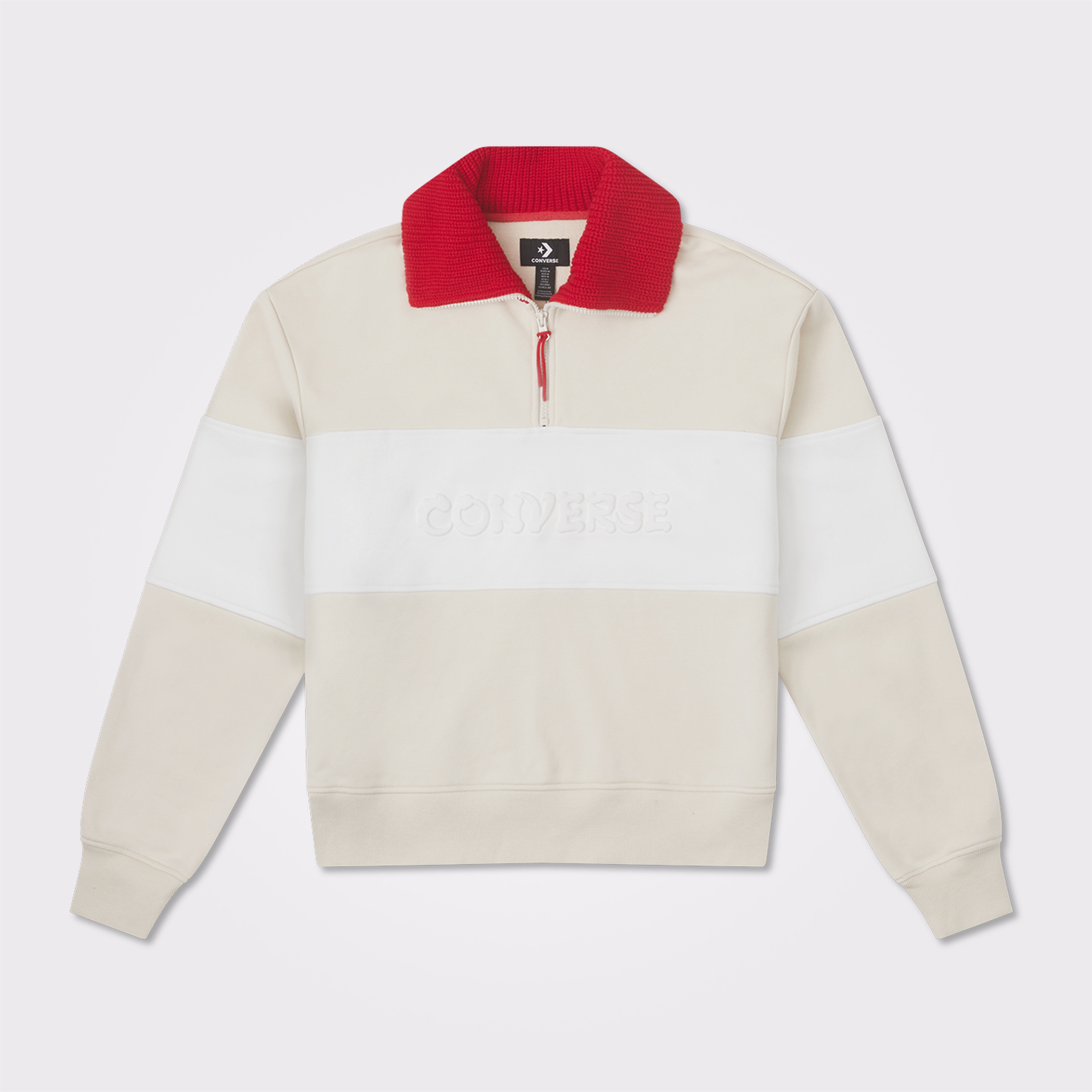 Converse Lunar New Year Half-Zip Crew Kadın Beyaz Sweatshirt