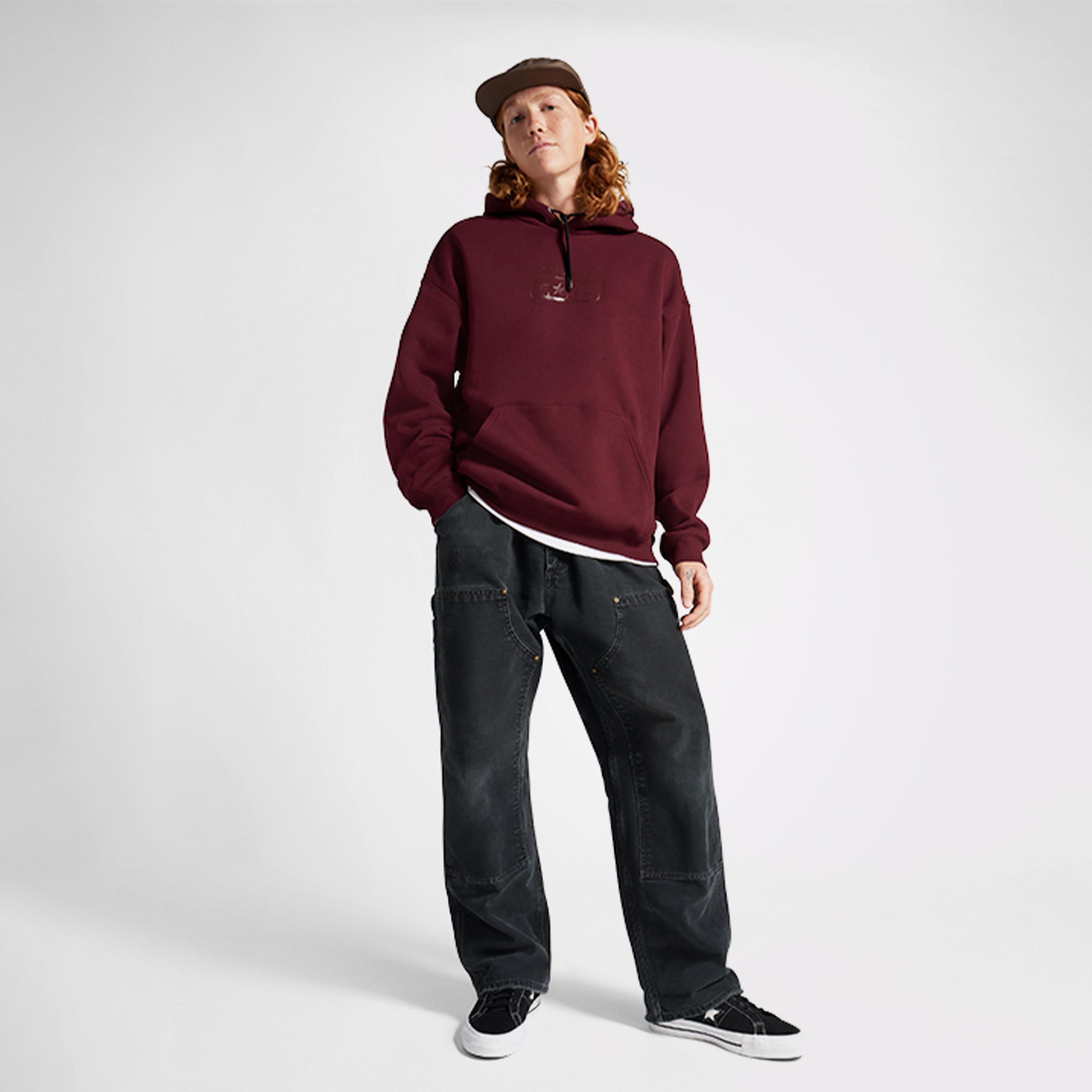 Converse Cons Erkek Bordo Hoodie