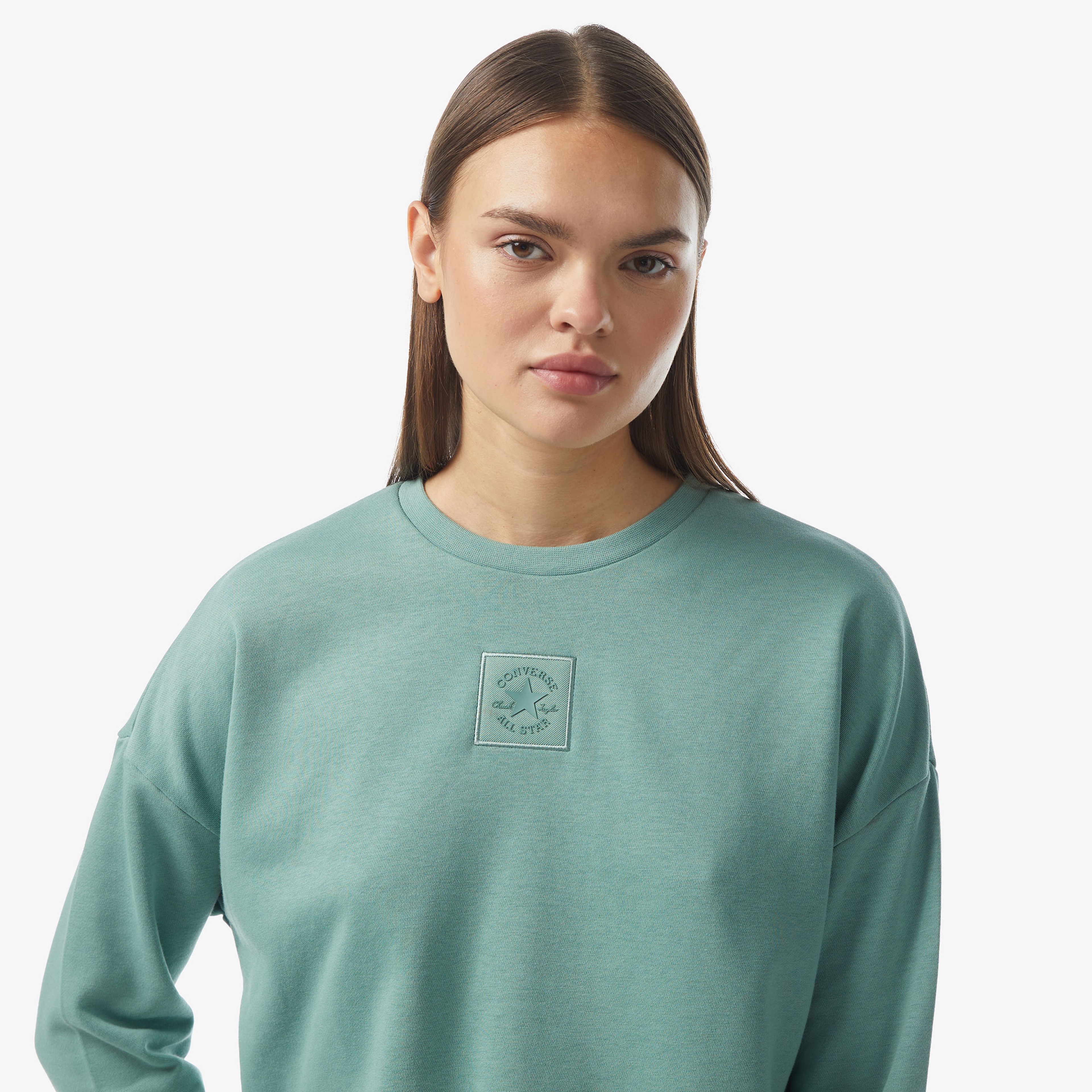 Converse Chuck Taylor Embro Crew Kadın Turkuaz Sweatshirt