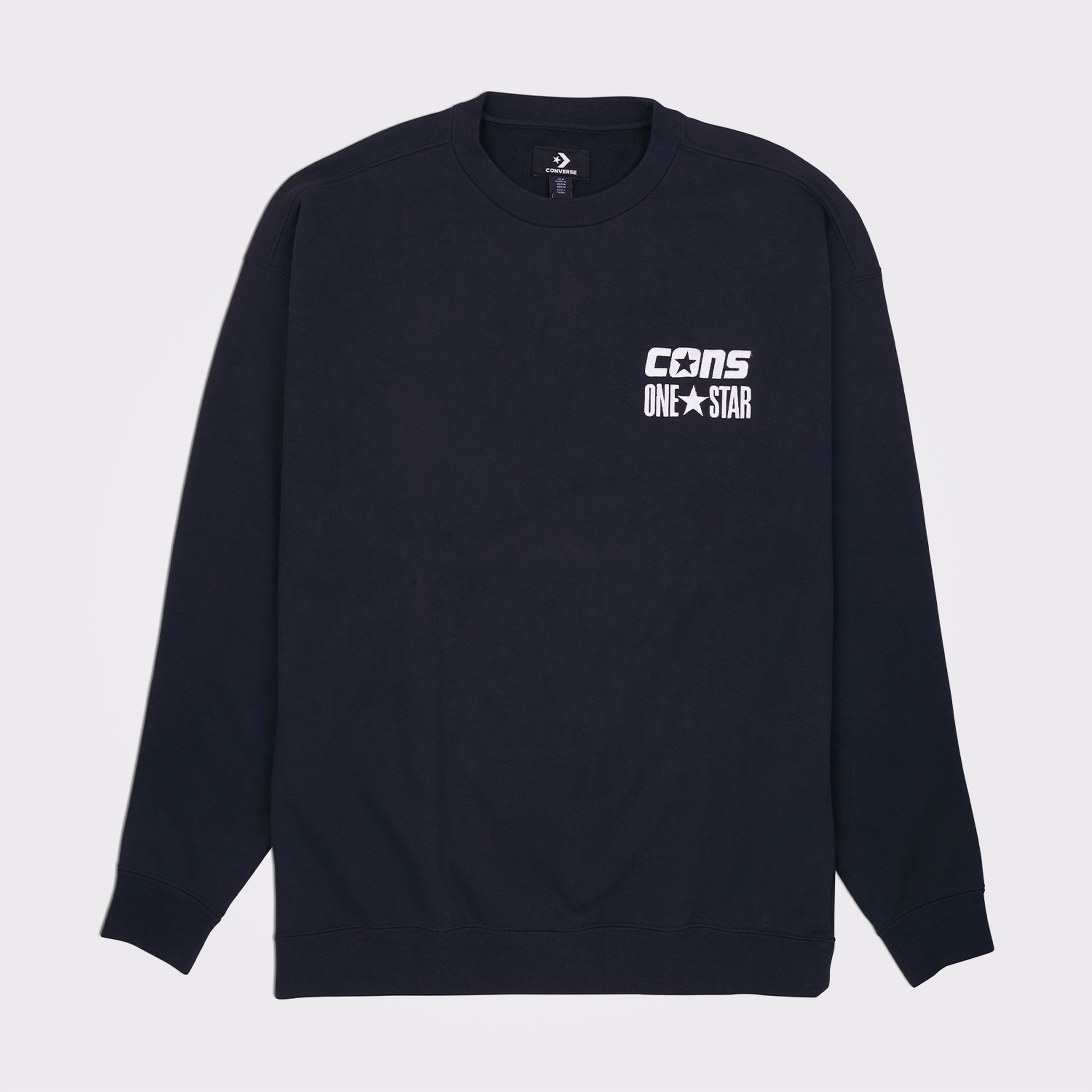 Converse Cons One Star Crew Erkek Siyah Sweatshirt